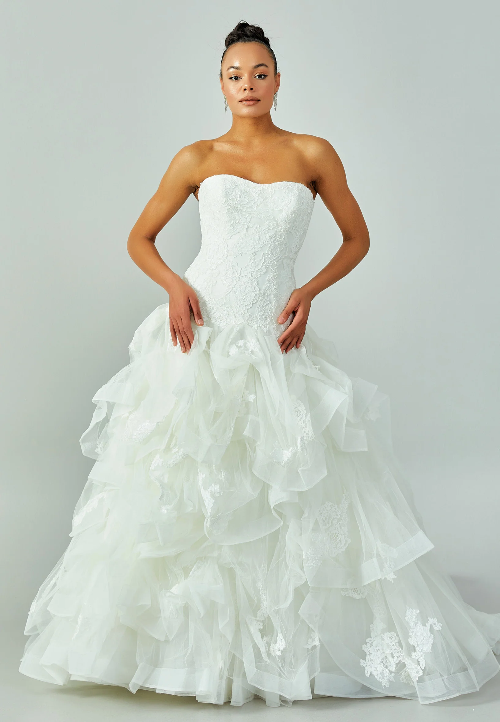 Strapless Maxi Lace Regular Wedding Dress enz00100