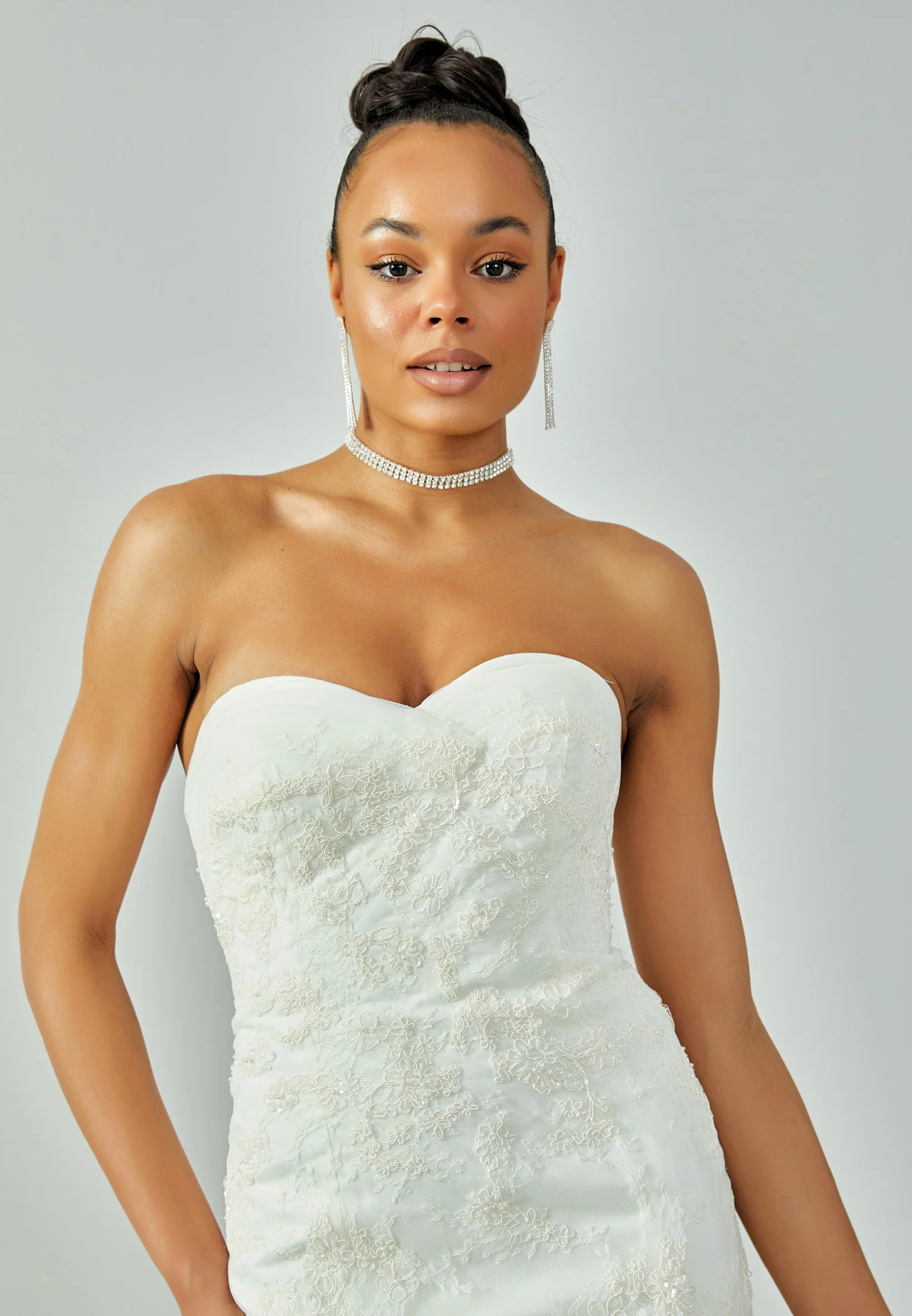 Strapless Maxi Lace Regular Wedding Dress enz00211 - Image 2