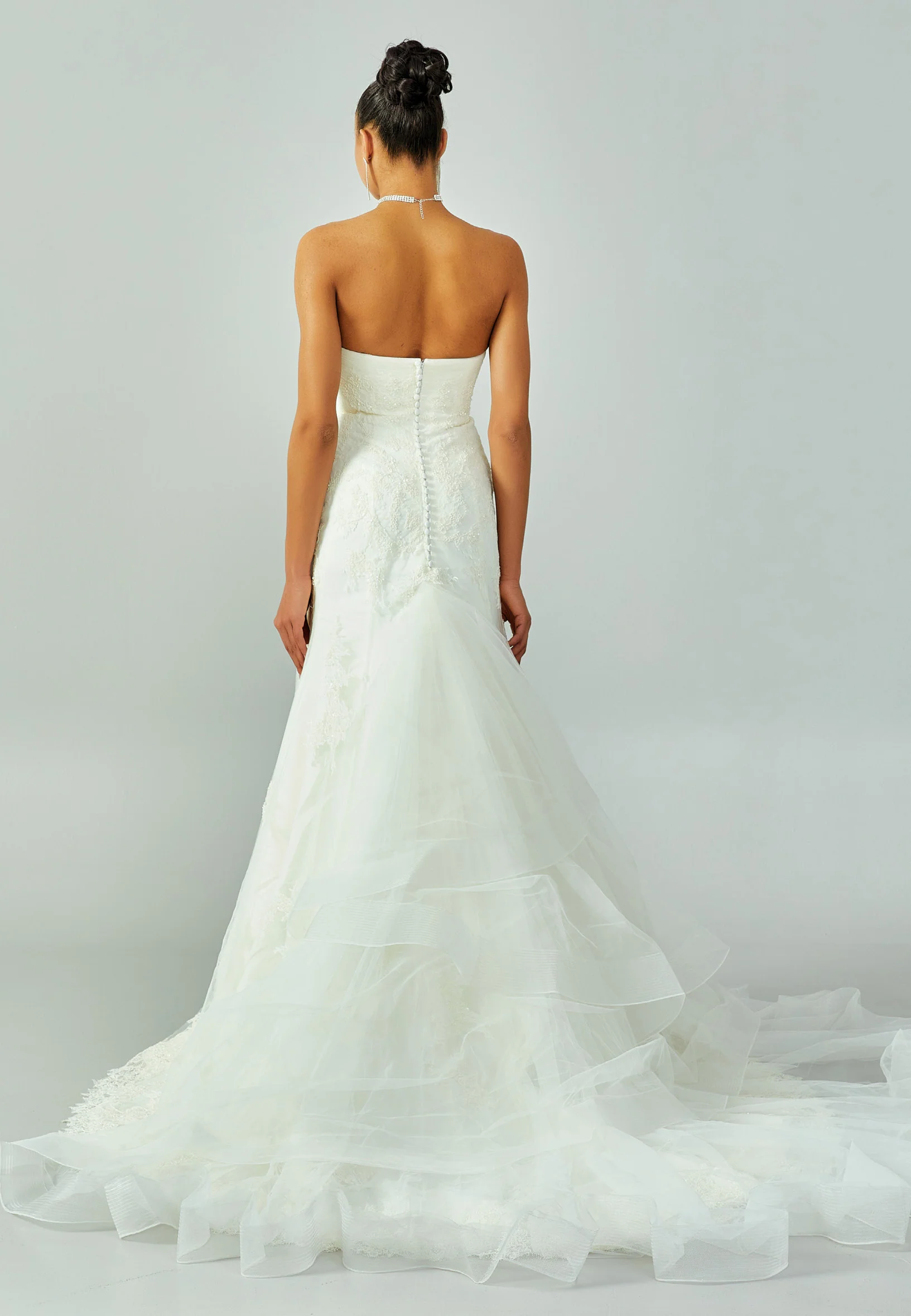 Strapless Maxi Lace Regular Wedding Dress enz00211 - Image 3