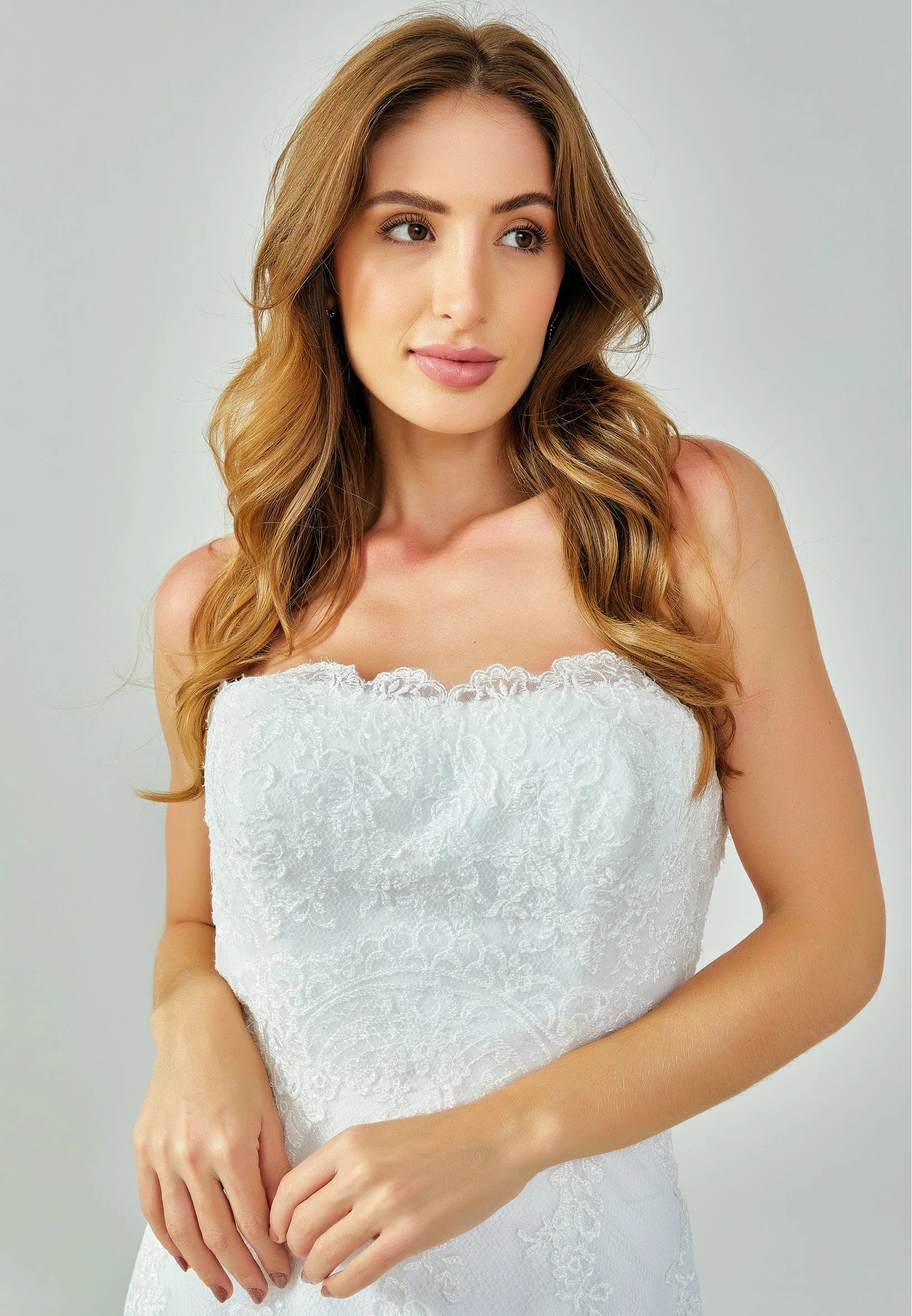 Strapless Maxi Lace Regular Wedding Dress enz00576 - Image 5