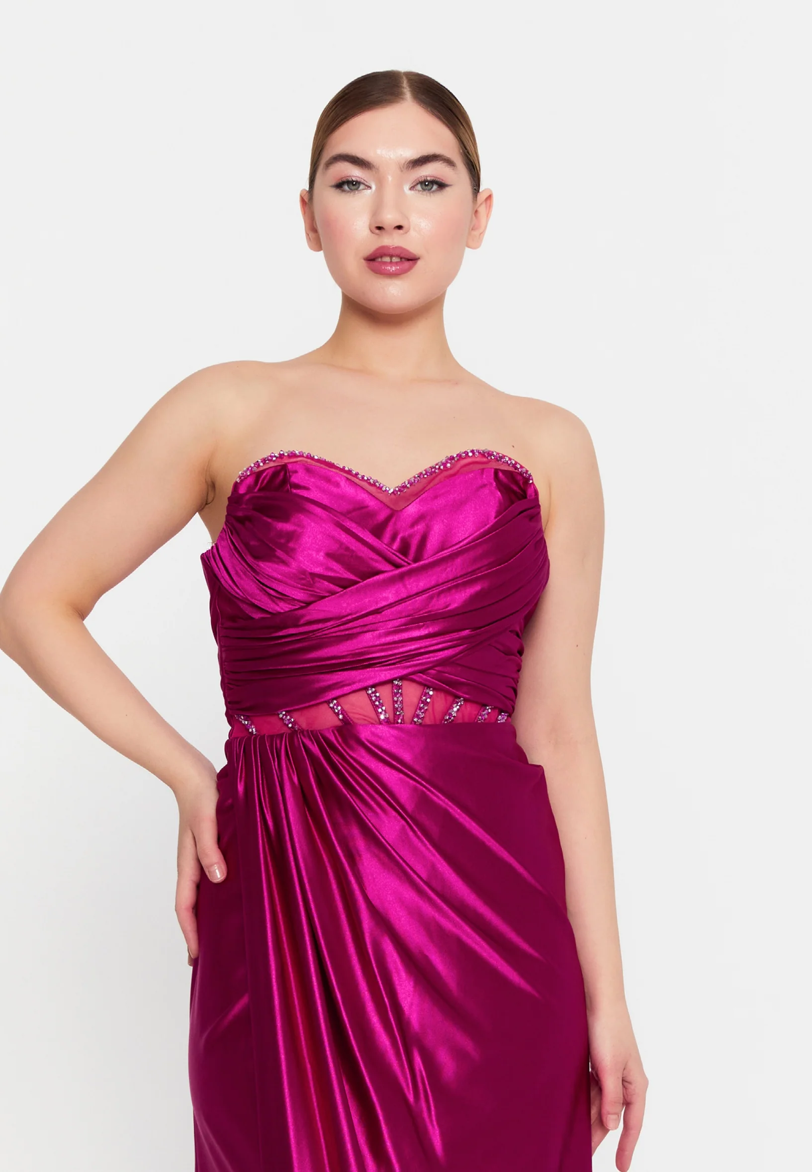 Strapless Maxi Lycra Mermaid Regular Wedding Guest Dress msp77313 - Image 12