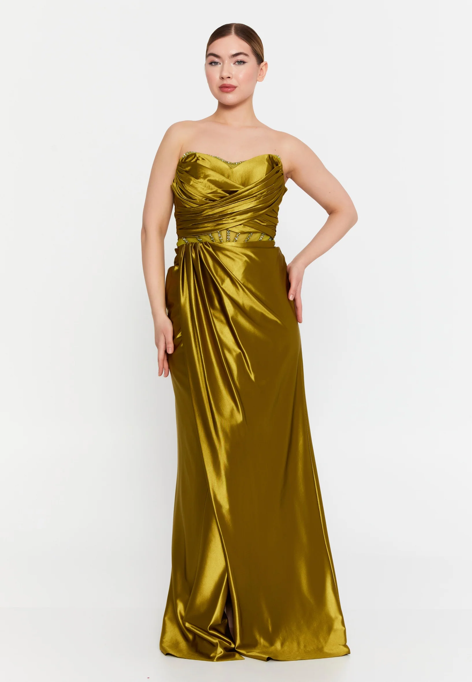 Strapless Maxi Lycra Mermaid Regular Wedding Guest Dress msp77313 - Image 17