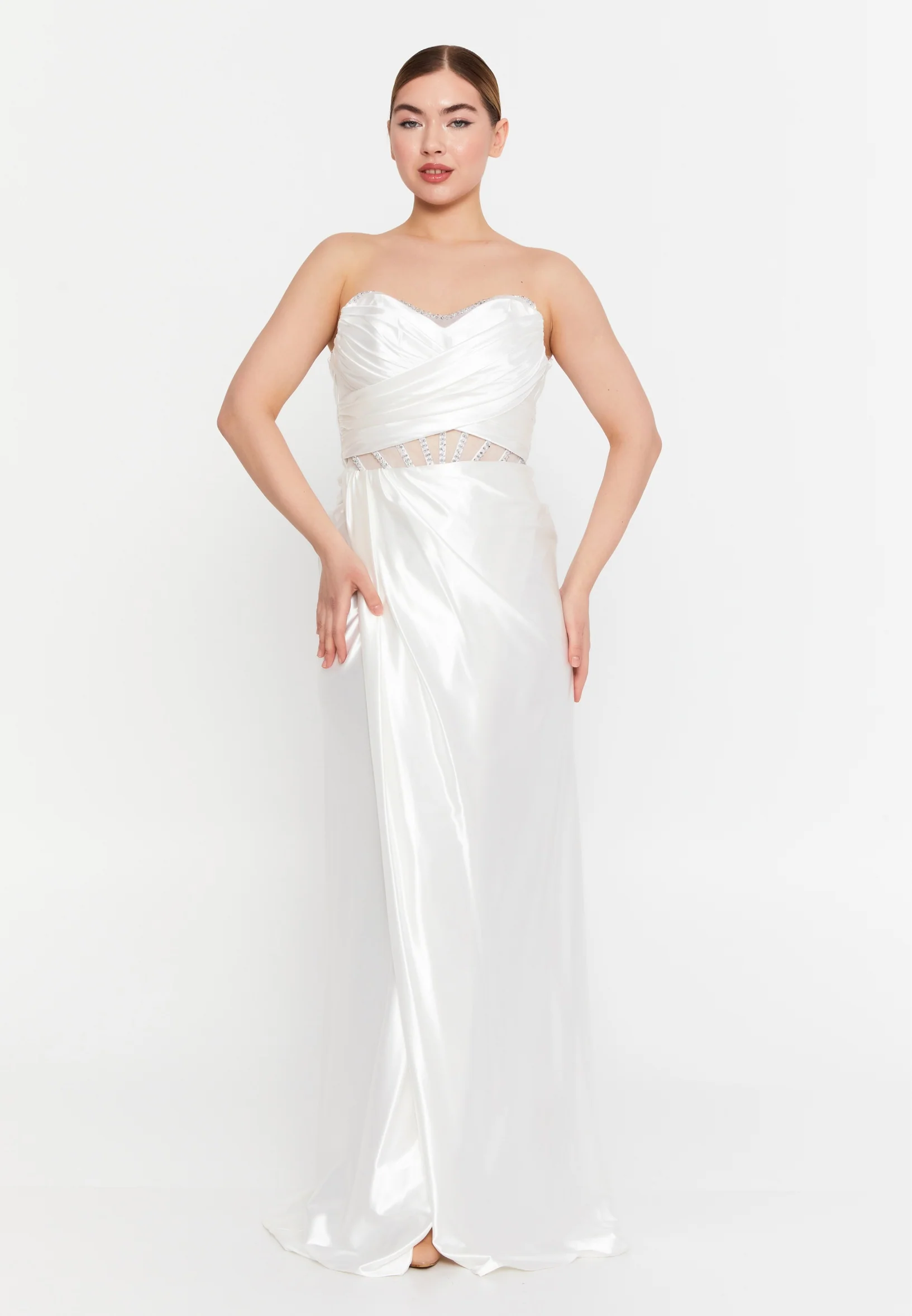 Strapless Maxi Lycra Mermaid Regular Wedding Guest Dress msp77313 - Image 5