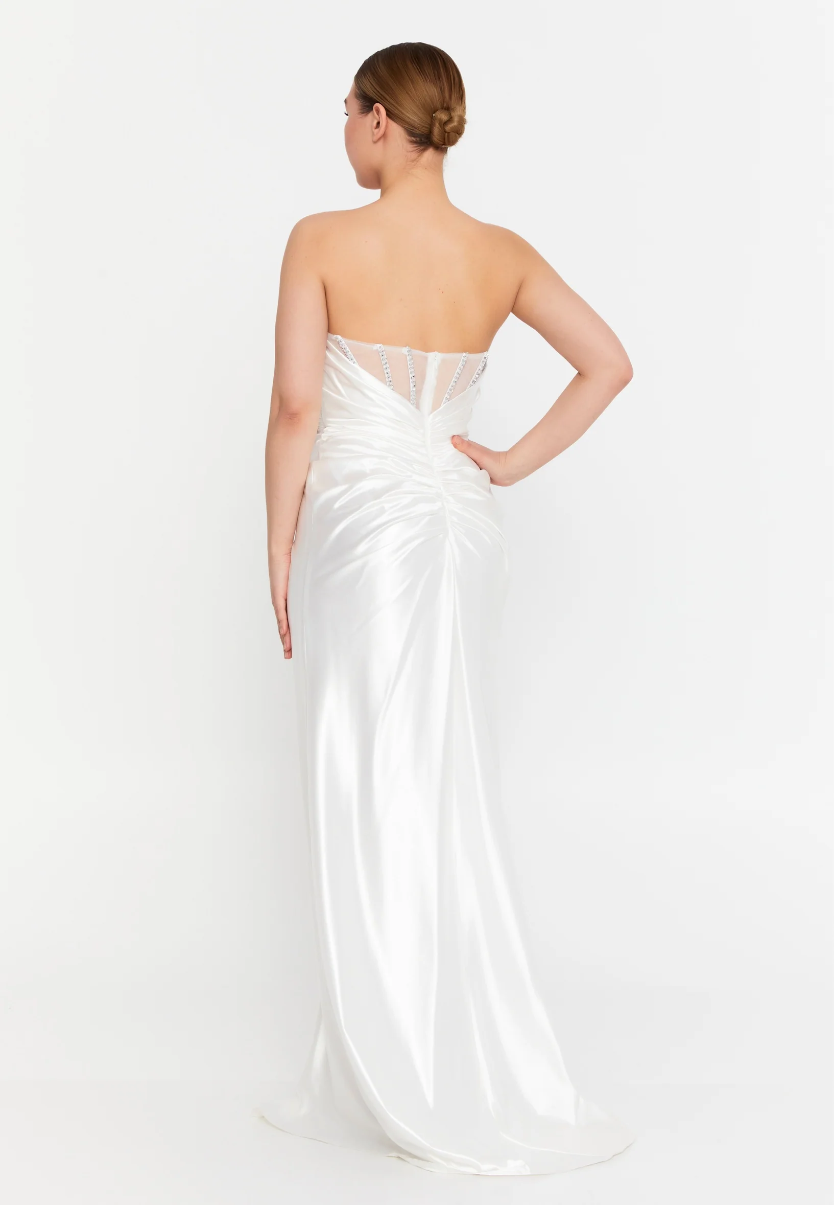 Strapless Maxi Lycra Mermaid Regular Wedding Guest Dress msp77313 - Image 6