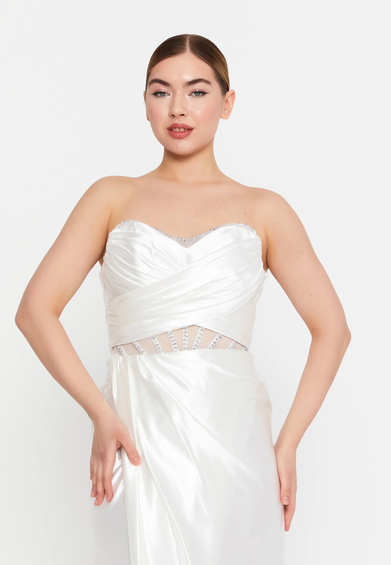 Strapless Maxi Lycra Mermaid Regular Wedding Guest Dress msp77313 - Image 8