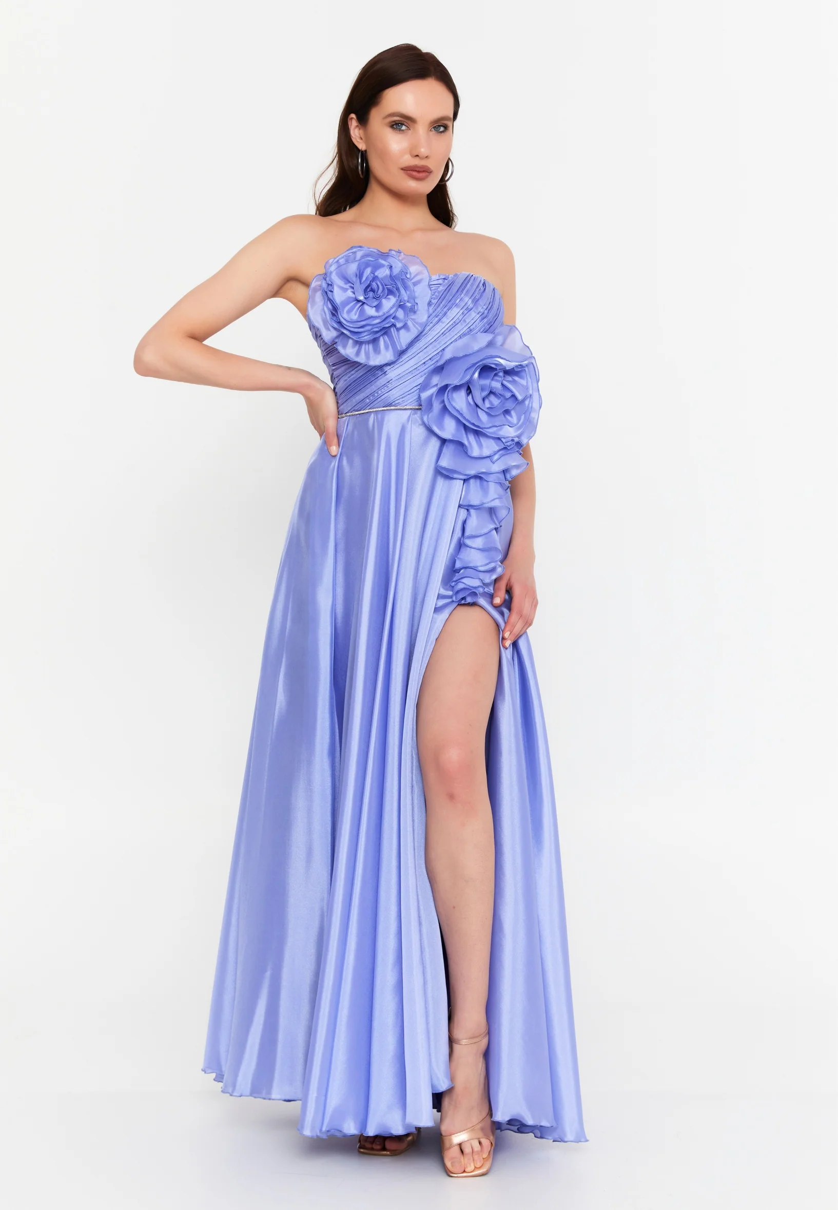 Strapless Maxi Polyester Column Regular Prom Dress prl045