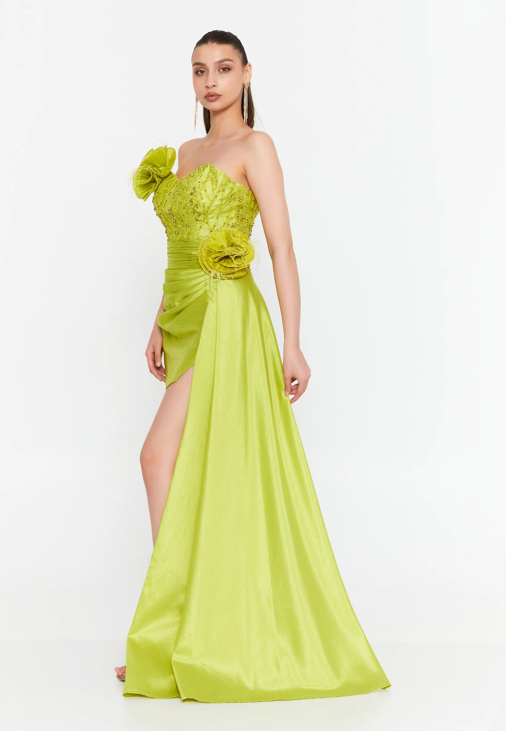 Strapless Maxi Polyester Column Regular Wedding Guest Dress omn429 - Image 3