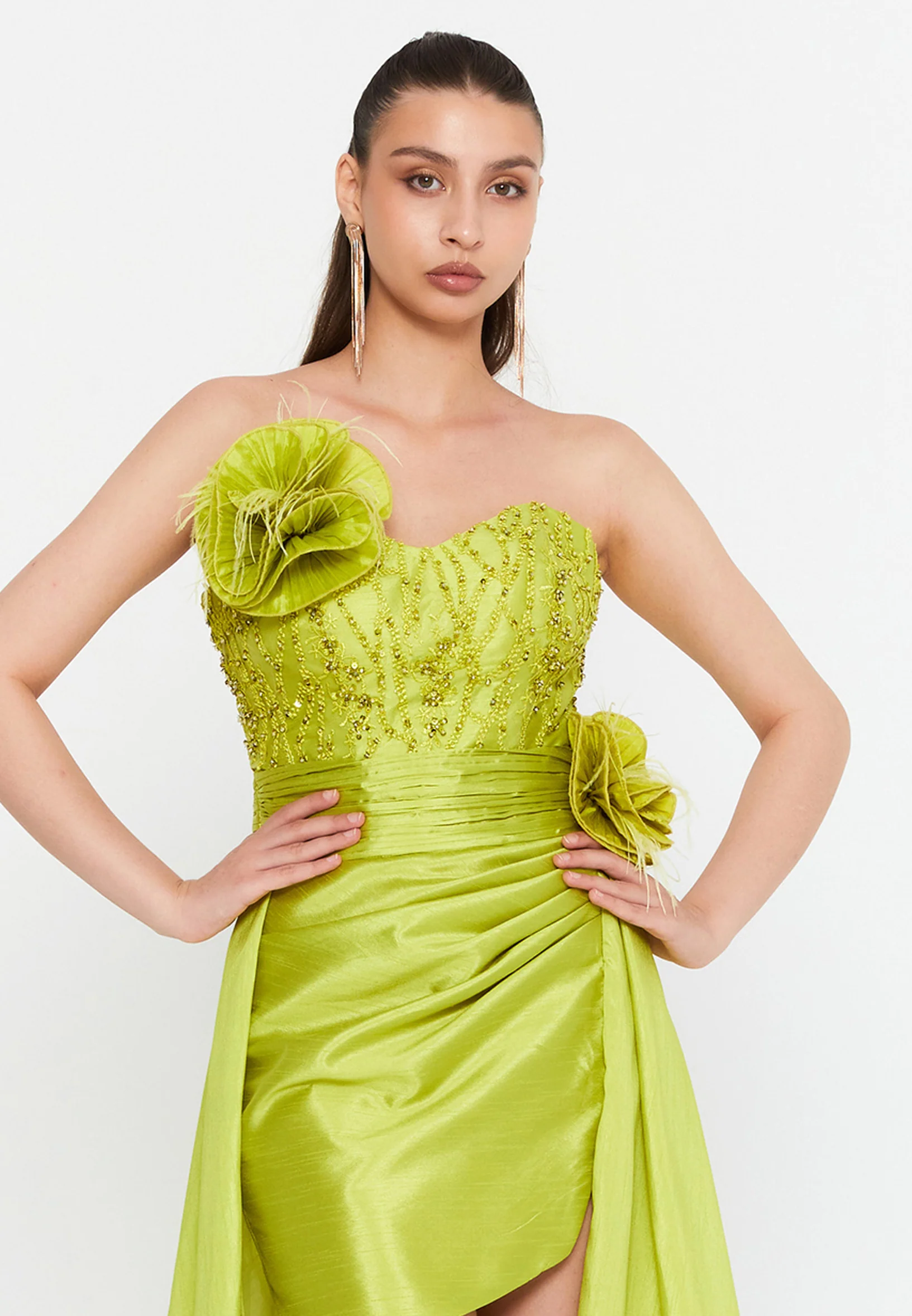 Strapless Maxi Polyester Column Regular Wedding Guest Dress omn429 - Image 4