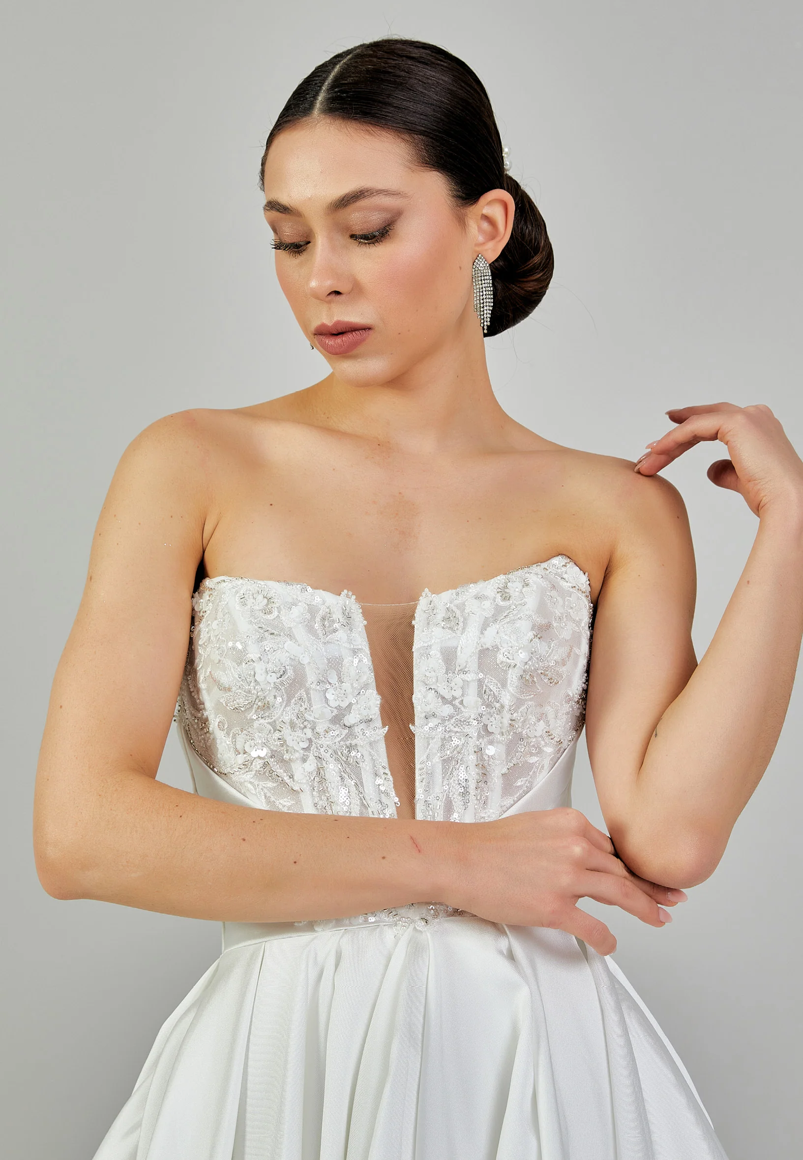 Strapless Maxi Polyester Regular Wedding Dress abbab188u - Image 3
