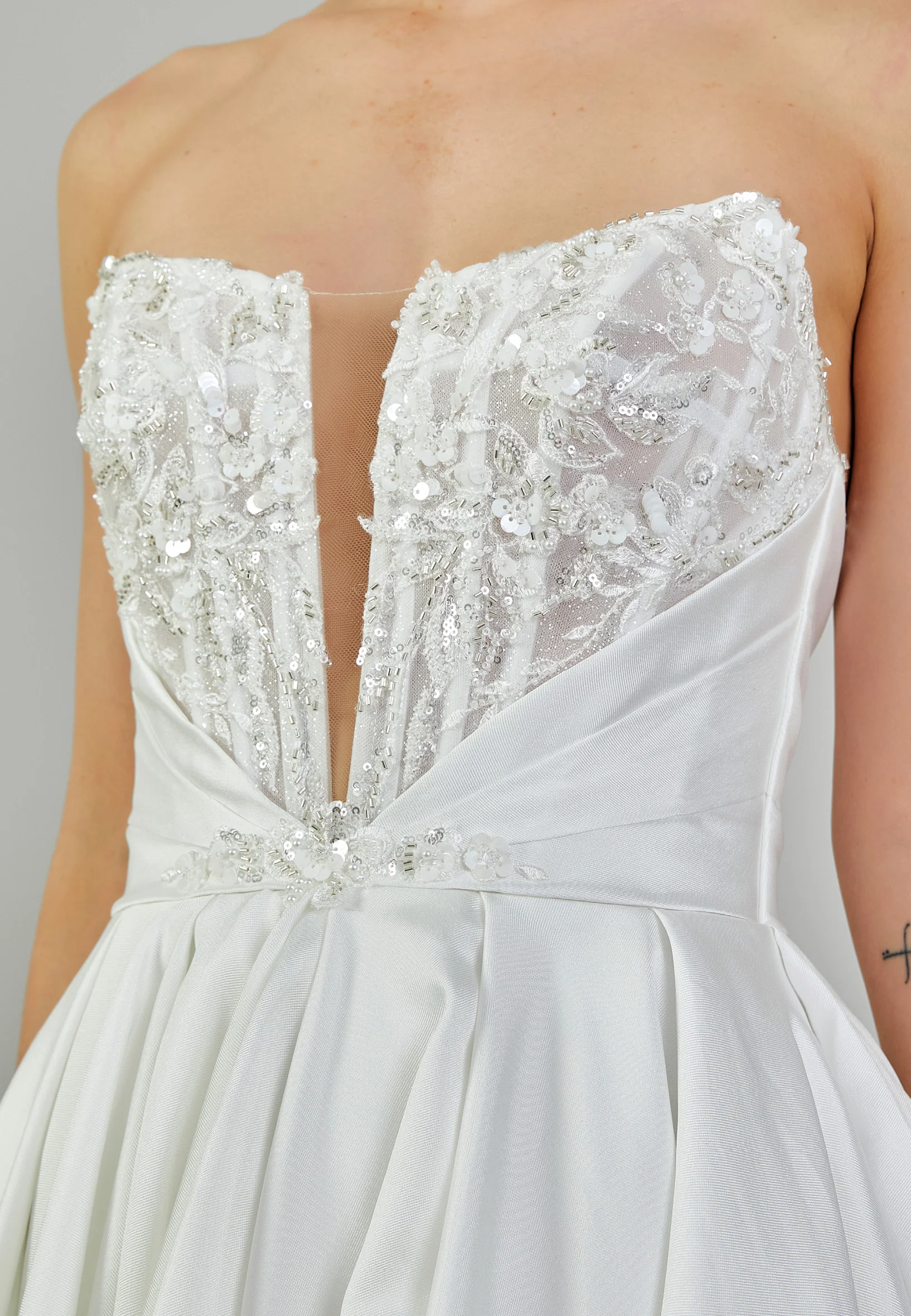 Strapless Maxi Polyester Regular Wedding Dress abbab188u - Image 4