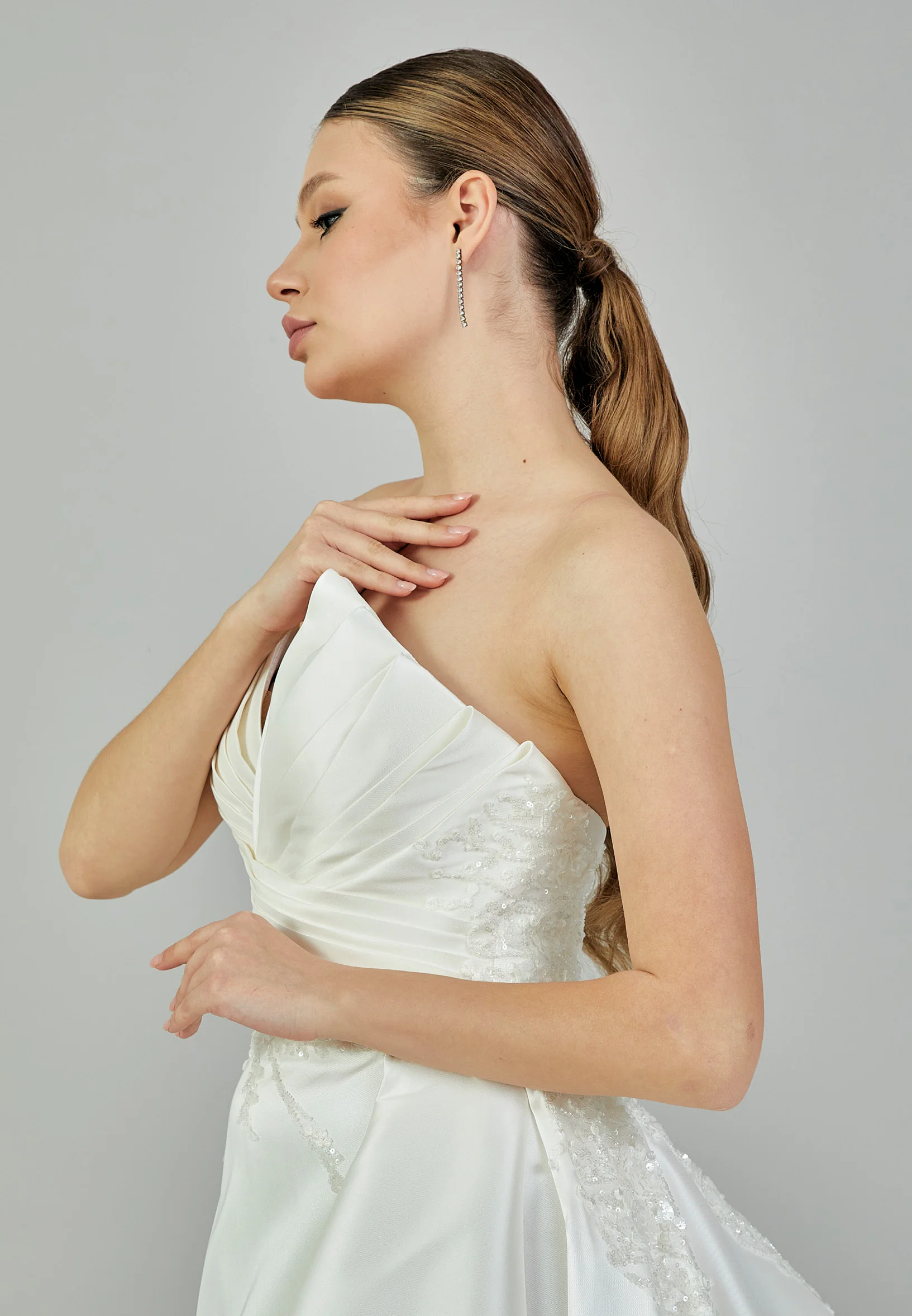 Strapless Maxi Polyester Regular Wedding Dress bnc8132 - Image 2