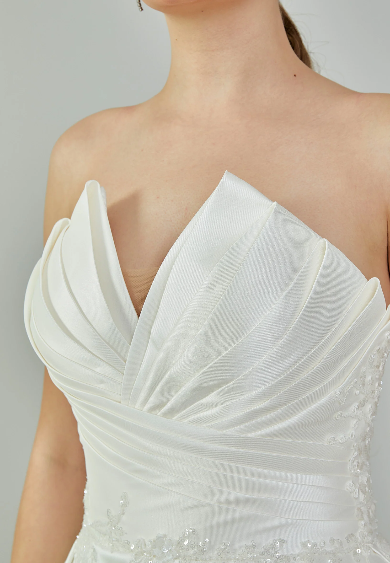 Strapless Maxi Polyester Regular Wedding Dress bnc8132 - Image 4