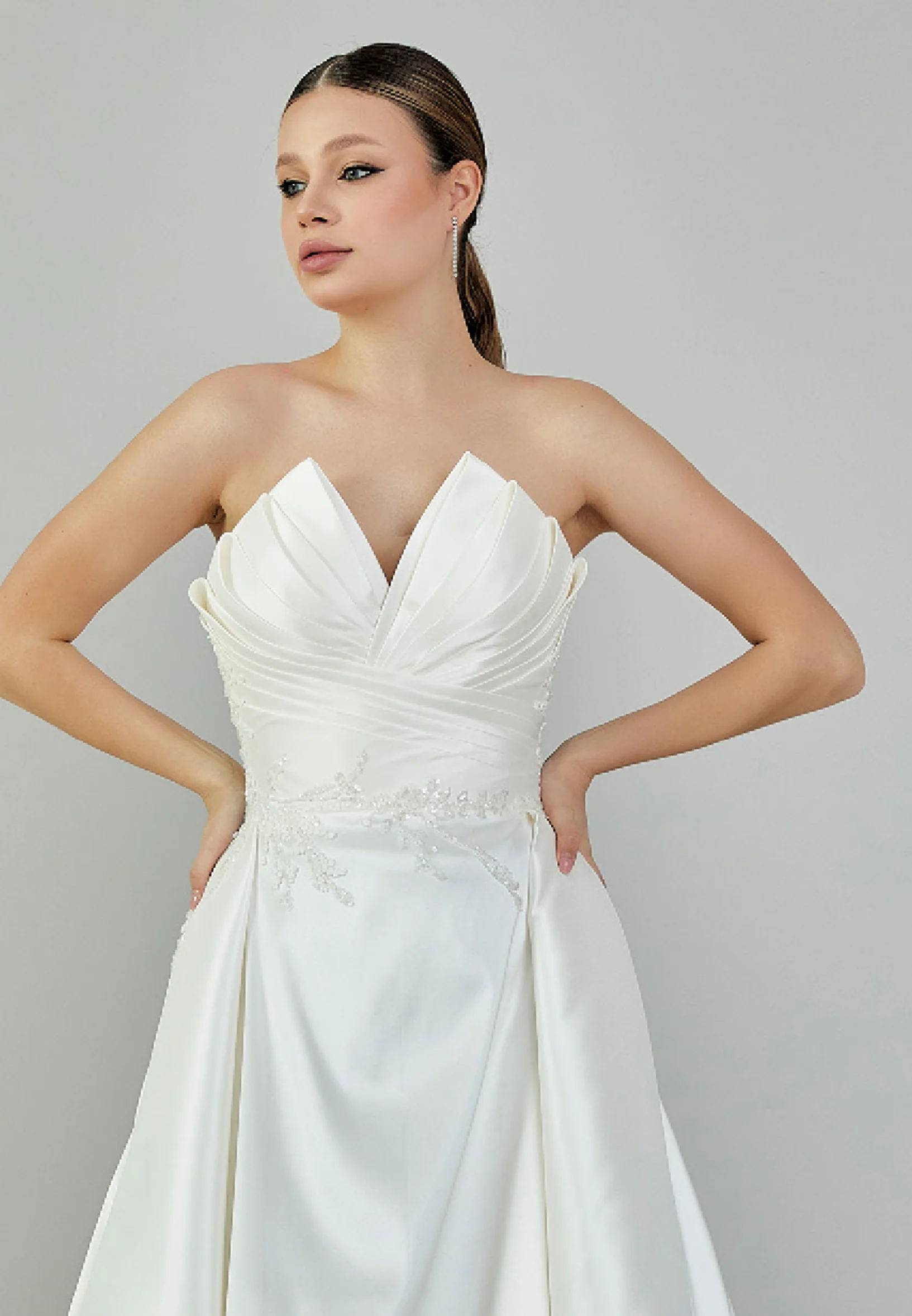 Strapless Maxi Polyester Regular Wedding Dress bnc8132 - Image 7