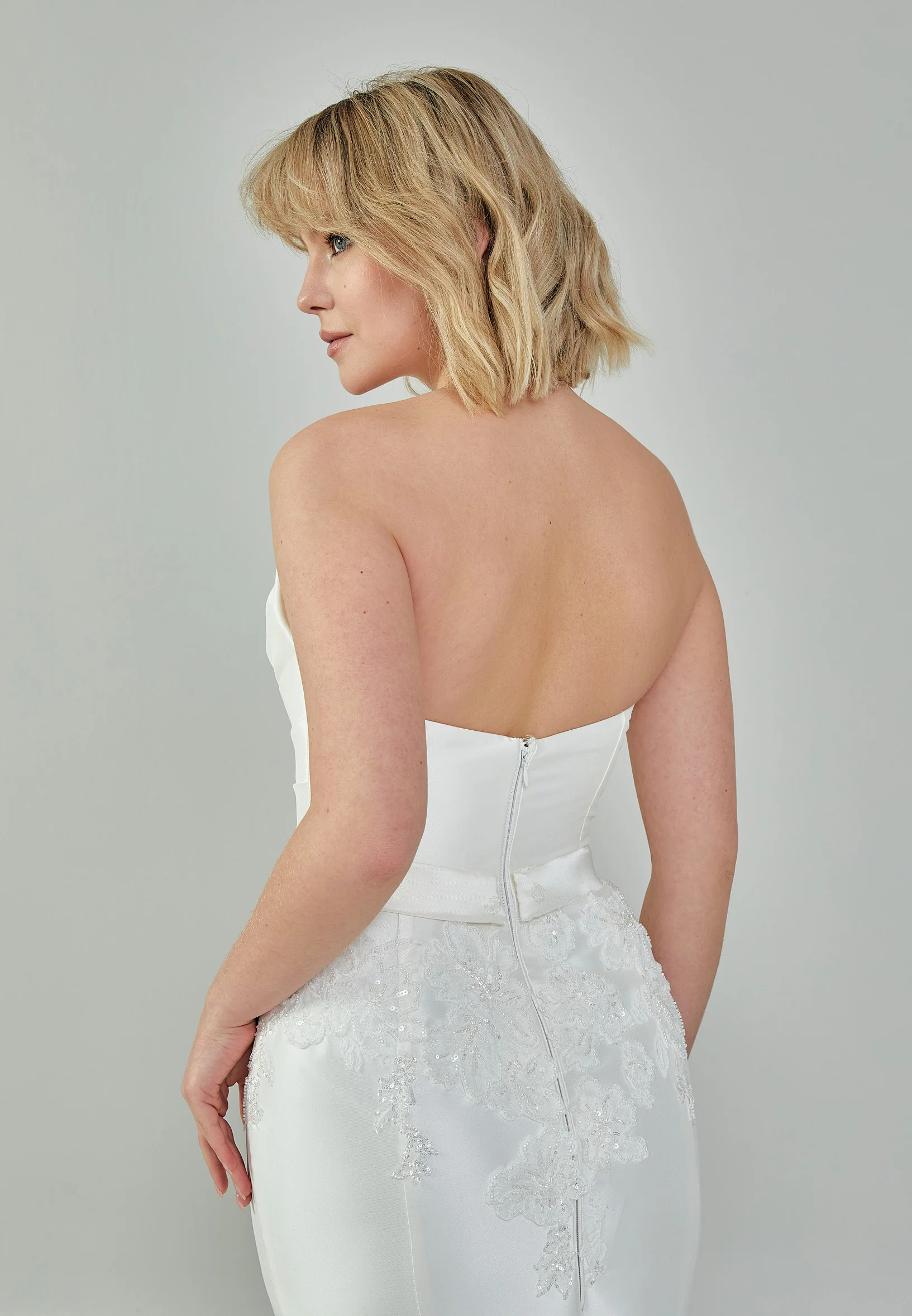 Strapless Maxi Polyester Regular Wedding Dress bnc9044 - Image 10