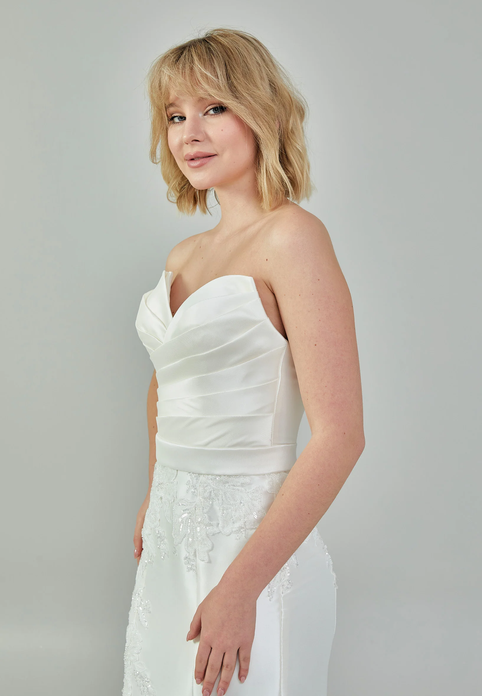 Strapless Maxi Polyester Regular Wedding Dress bnc9044 - Image 2