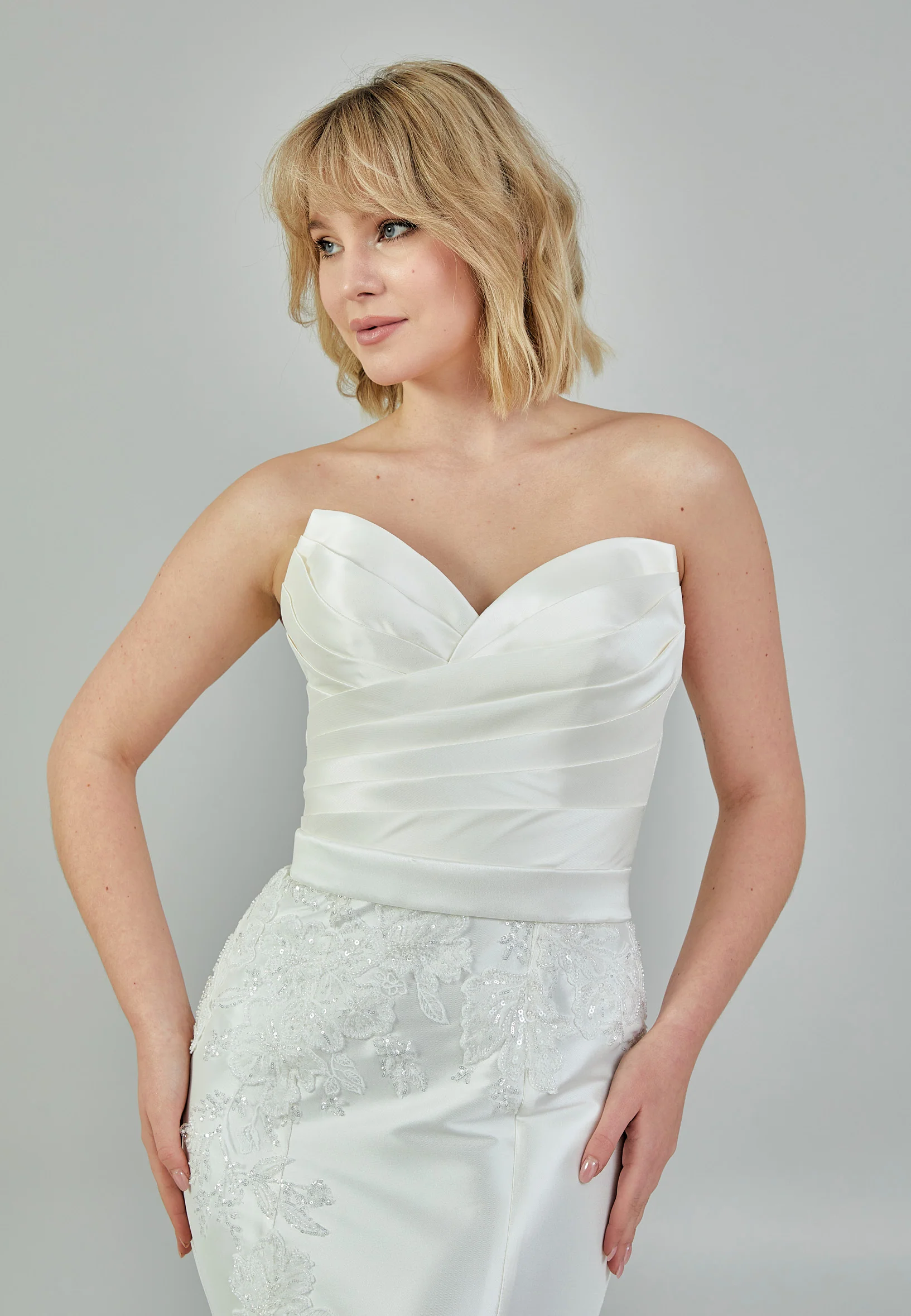 Strapless Maxi Polyester Regular Wedding Dress bnc9044 - Image 3