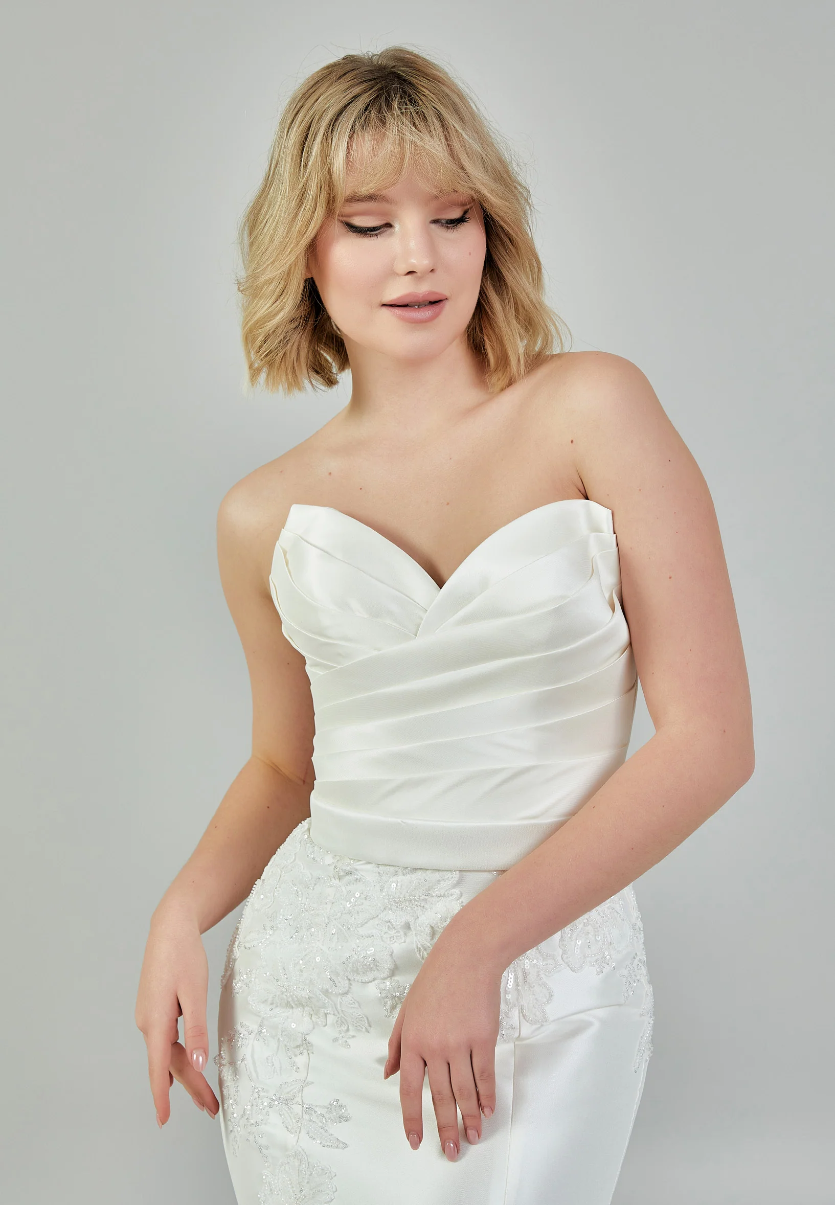 Strapless Maxi Polyester Regular Wedding Dress bnc9044 - Image 6