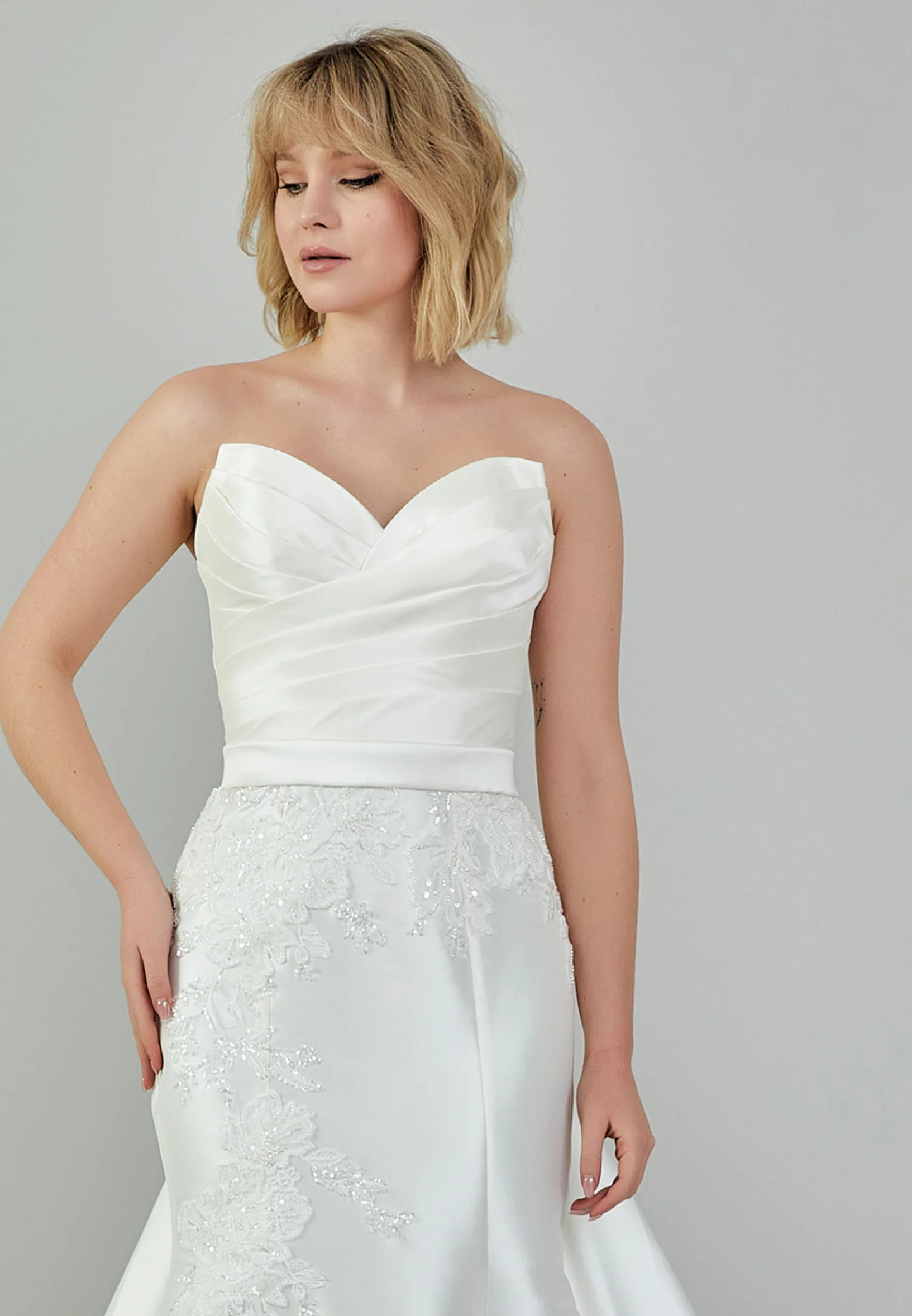 Strapless Maxi Polyester Regular Wedding Dress bnc9044 - Image 9