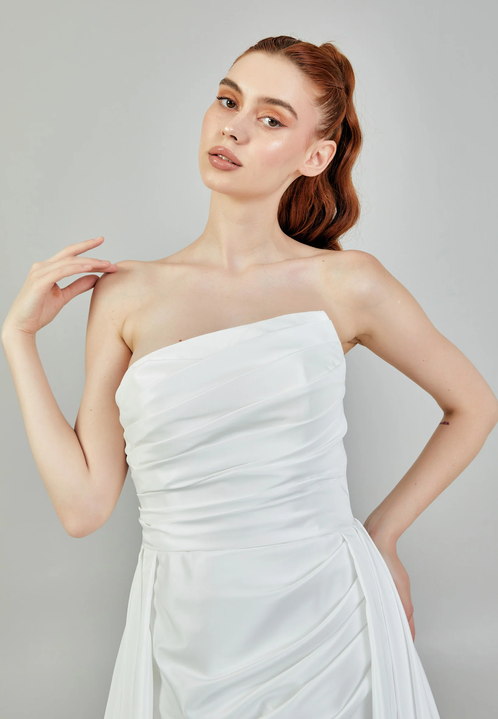 Strapless Maxi Polyester Regular Wedding Dress mxg56837 - Image 3