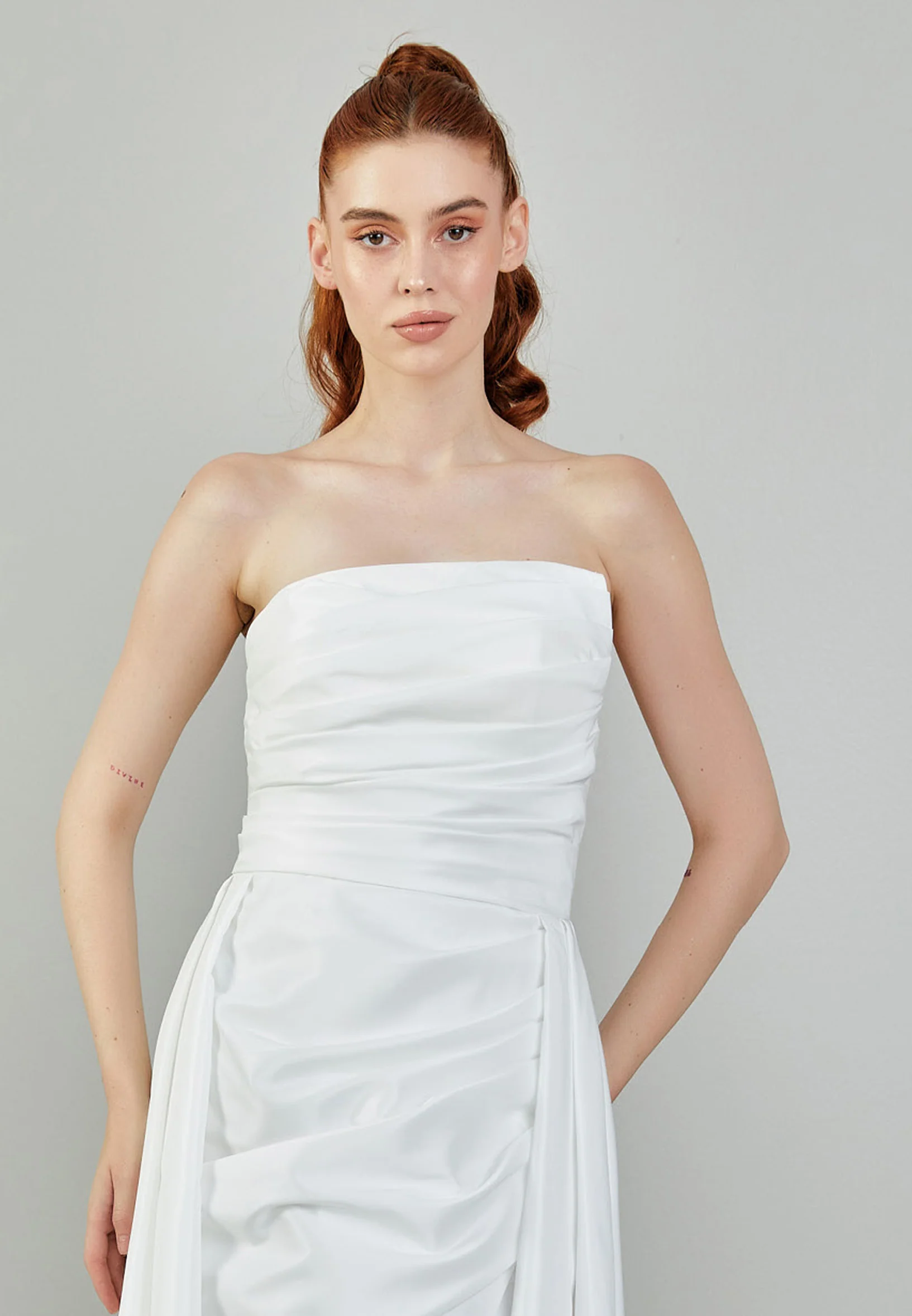 Strapless Maxi Polyester Regular Wedding Dress mxg56837 - Image 7