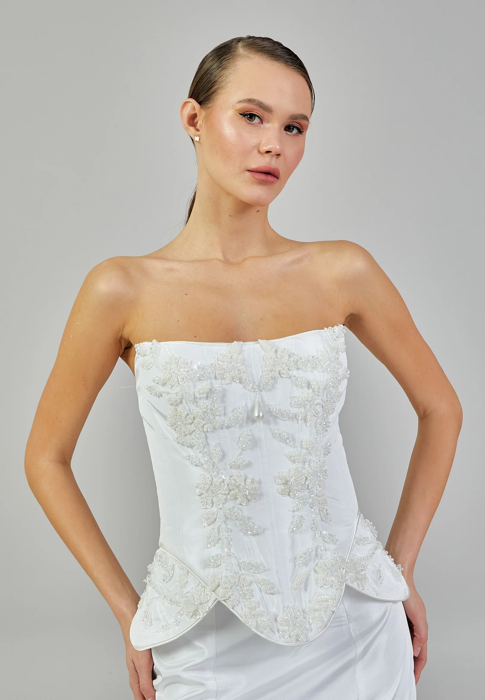 Strapless Maxi Polyester Regular Wedding Dress sodmodel-26 (balik e - Image 3