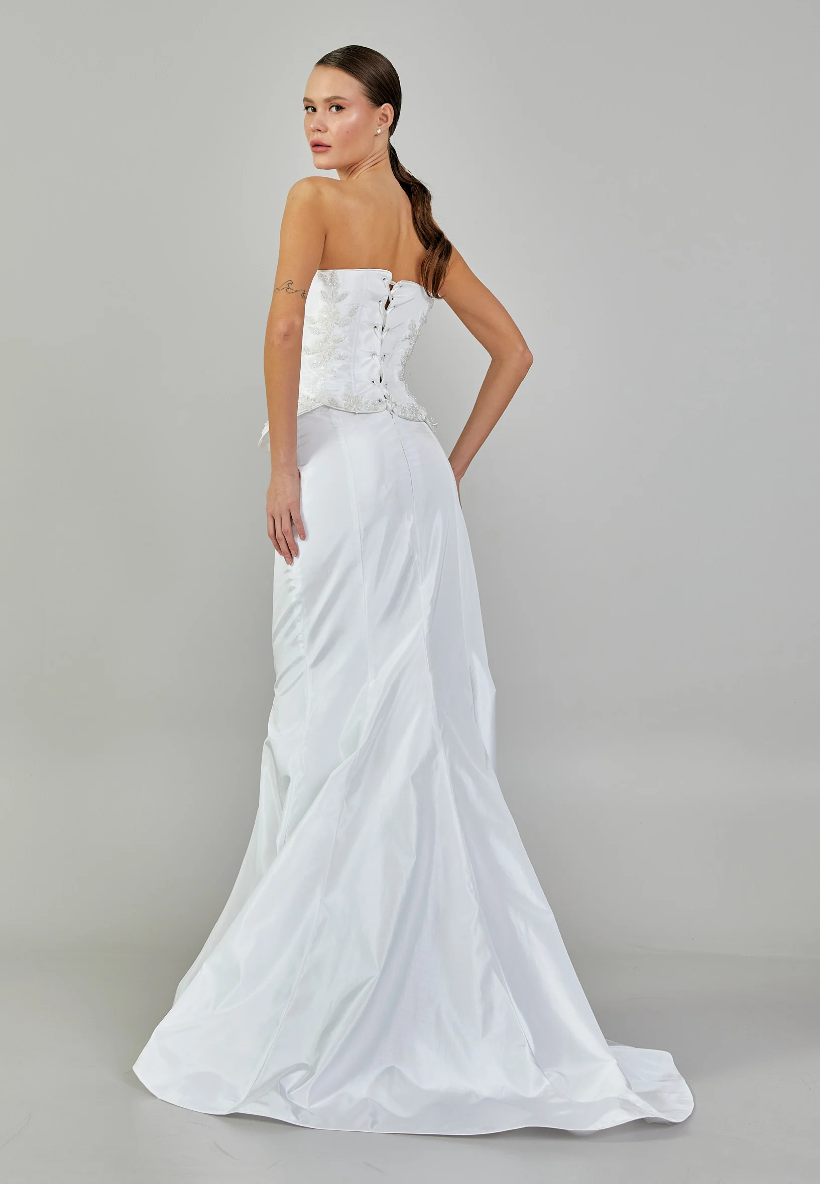 Strapless Maxi Polyester Regular Wedding Dress sodmodel-26 (balik e - Image 5