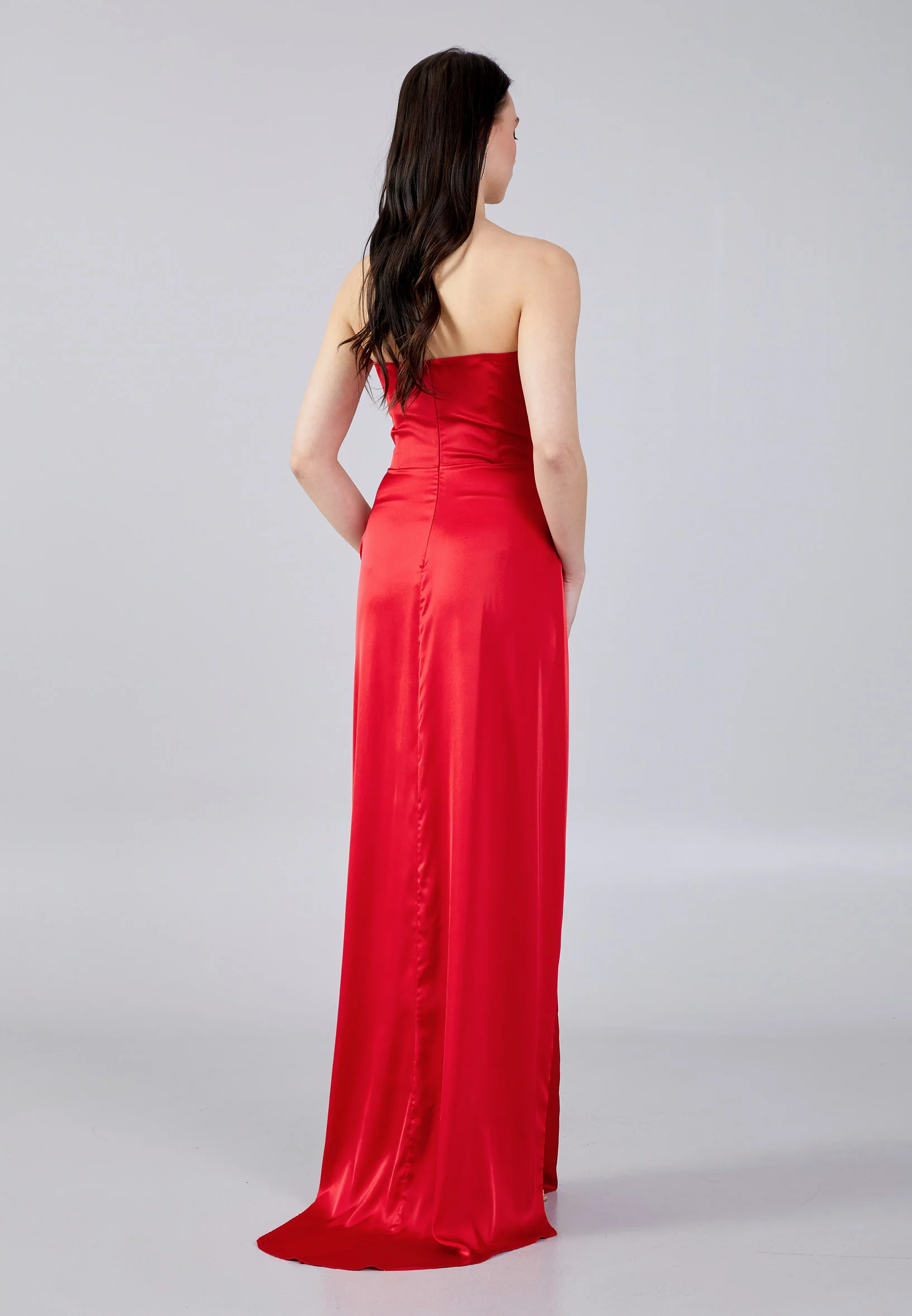 Strapless Maxi Satin Mermaid Regular Evening Dress aln1620 - Image 22
