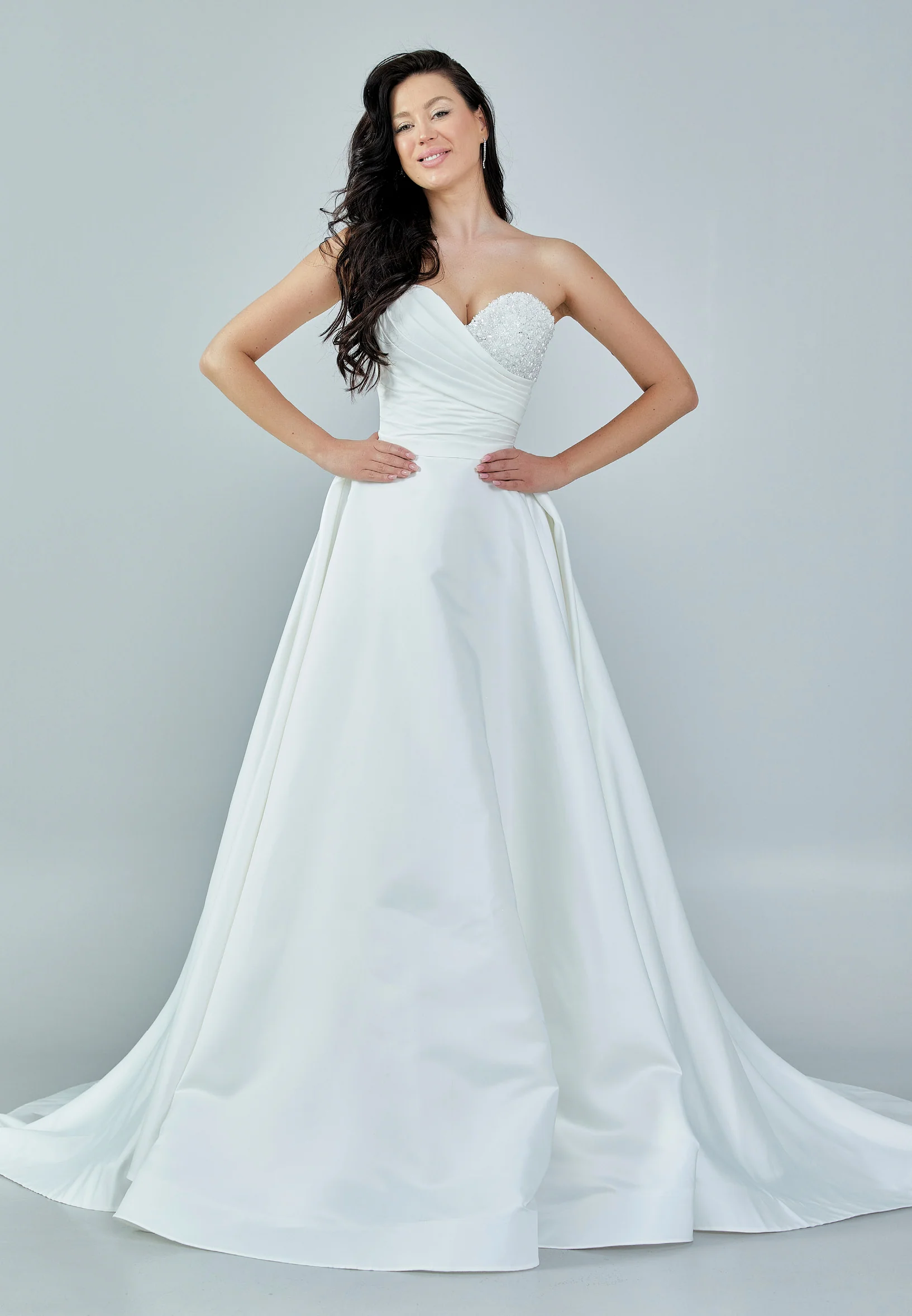 Strapless Maxi Satin Regular Wedding Dress bnc8069