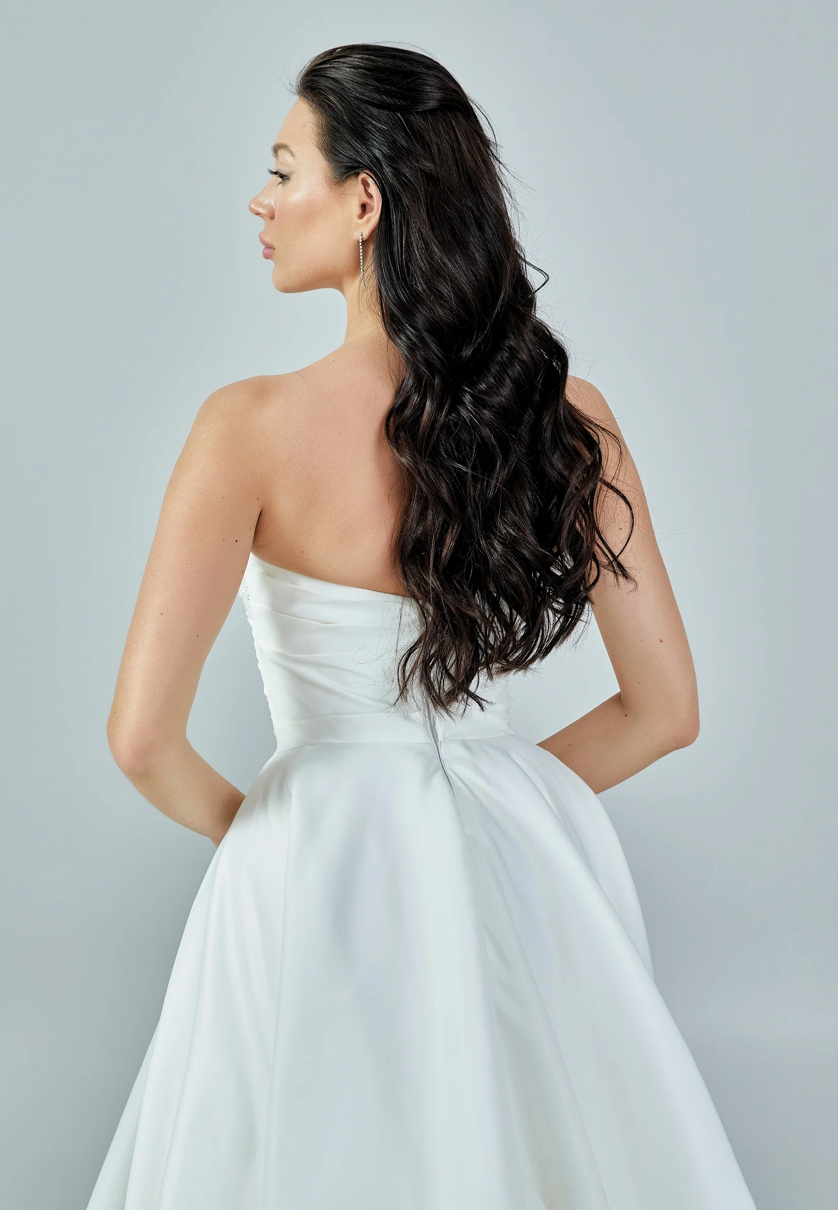 Strapless Maxi Satin Regular Wedding Dress bnc8069 - Image 3