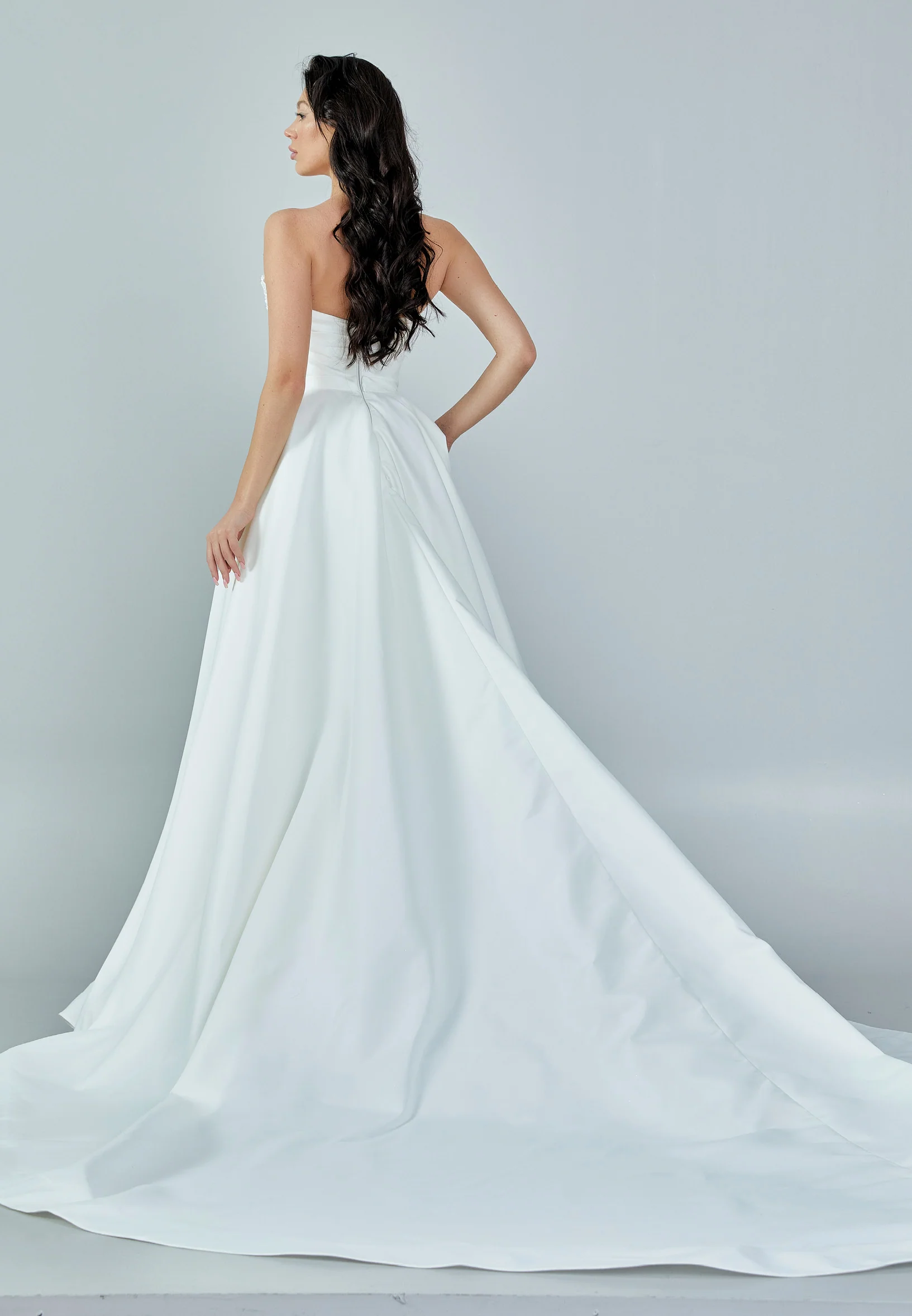Strapless Maxi Satin Regular Wedding Dress bnc8069 - Image 5