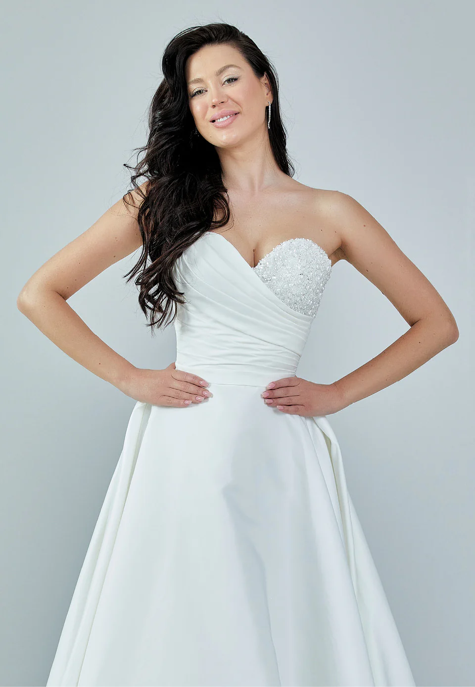 Strapless Maxi Satin Regular Wedding Dress bnc8069 - Image 7