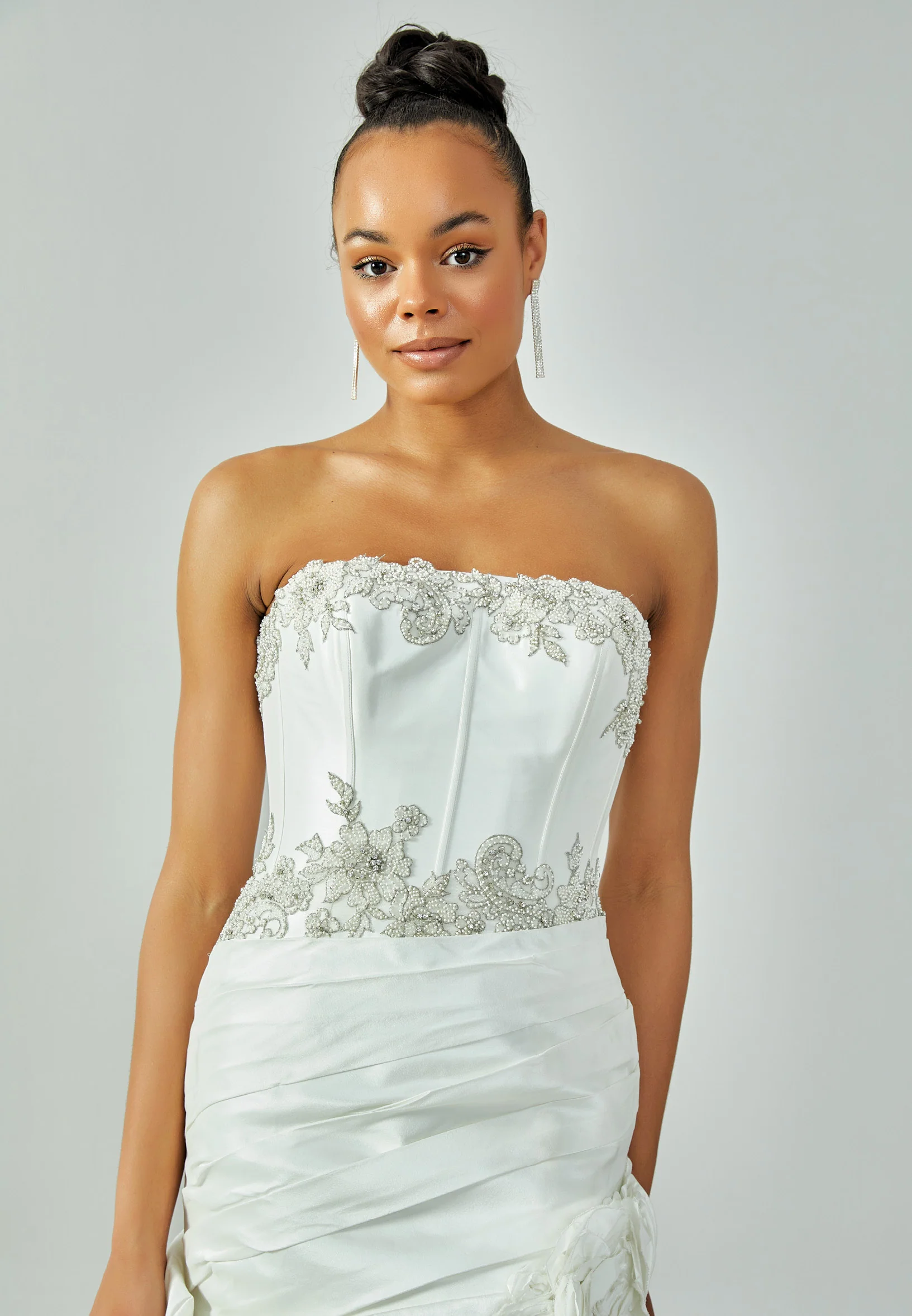Strapless Maxi Satin Regular Wedding Dress enz00200 - Image 2