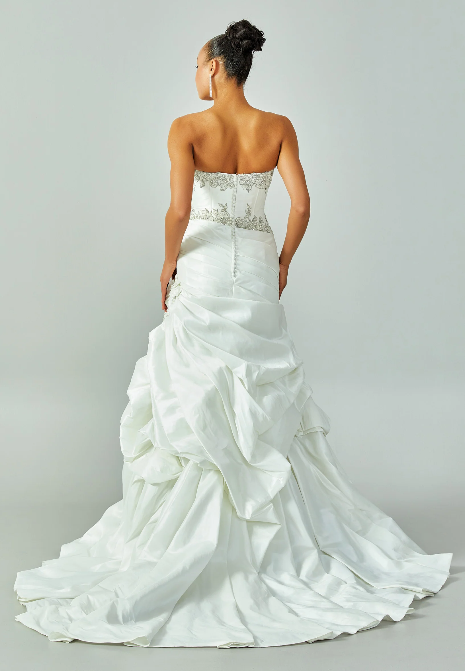 Strapless Maxi Satin Regular Wedding Dress enz00200 - Image 3