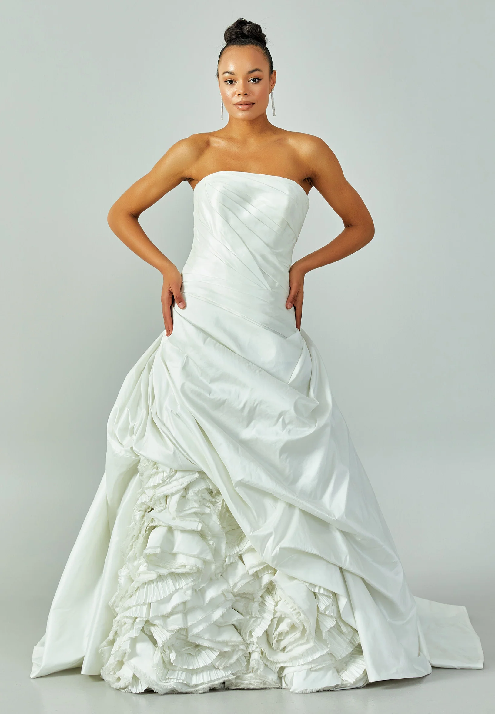 Strapless Maxi Satin Regular Wedding Dress enz00596