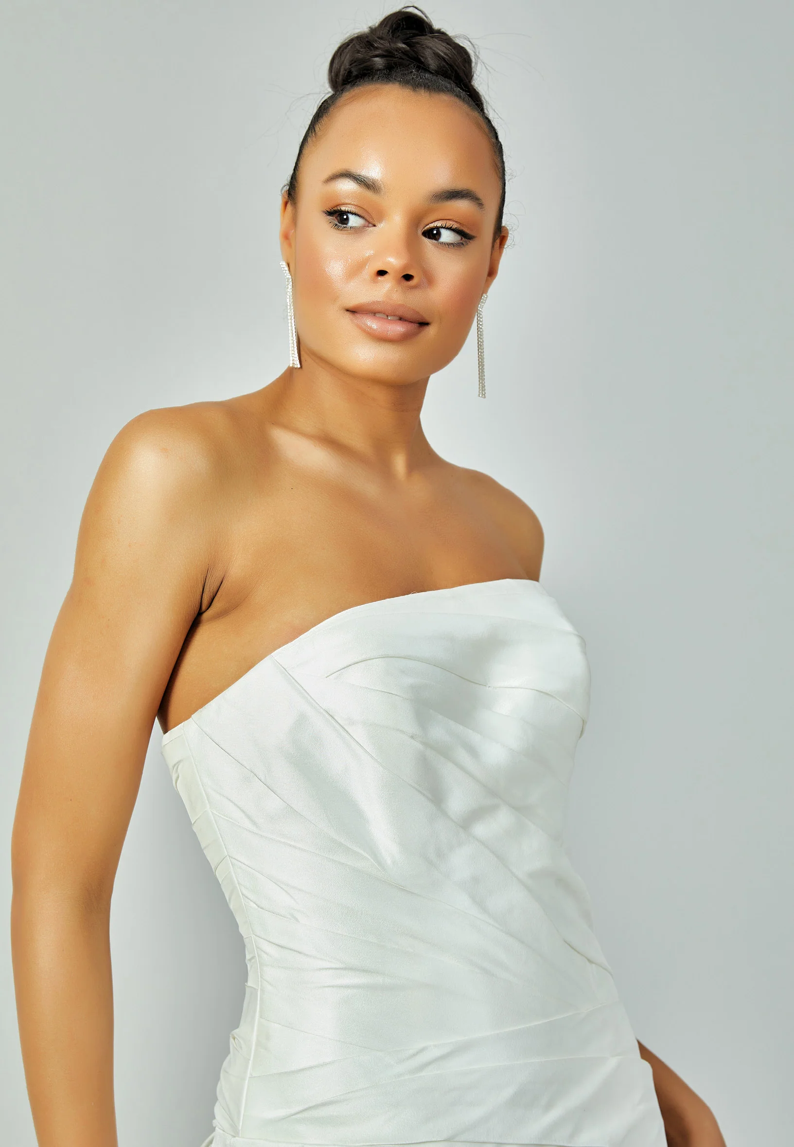 Strapless Maxi Satin Regular Wedding Dress enz00596 - Image 2