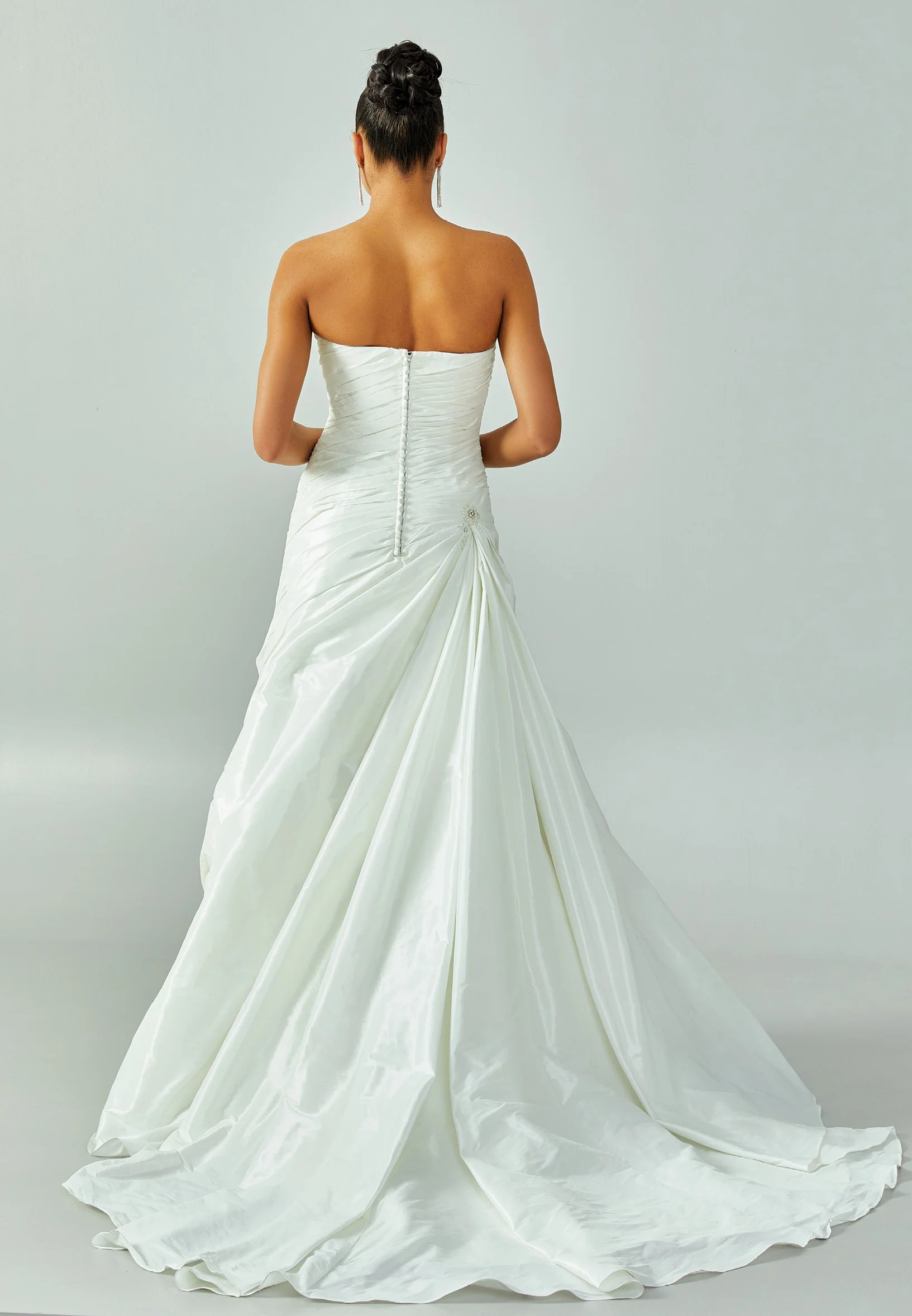 Strapless Maxi Satin Regular Wedding Dress enz00700 - Image 3