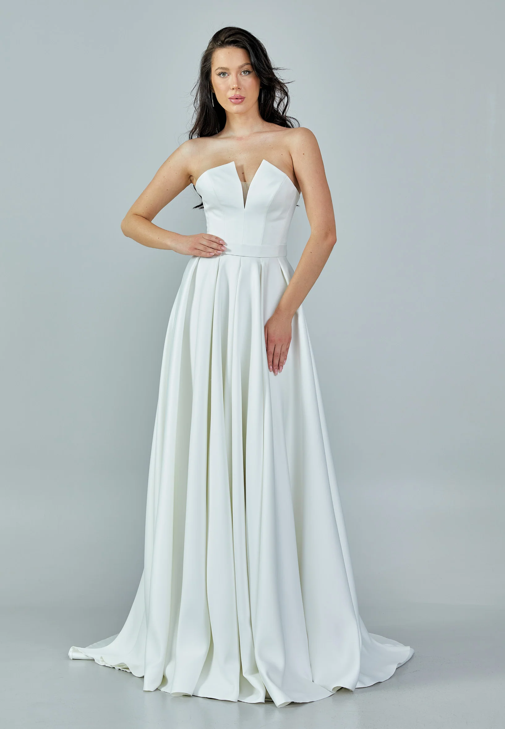 Strapless Maxi Satin Regular Wedding Dress rlb1629