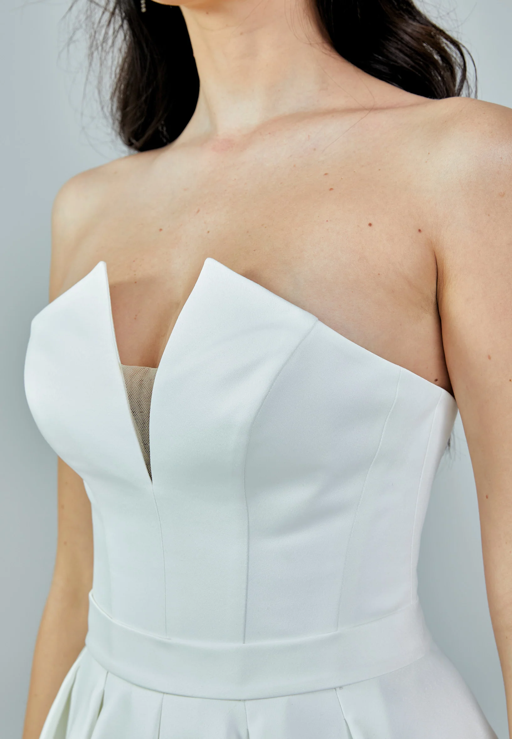 Strapless Maxi Satin Regular Wedding Dress rlb1629 - Image 4