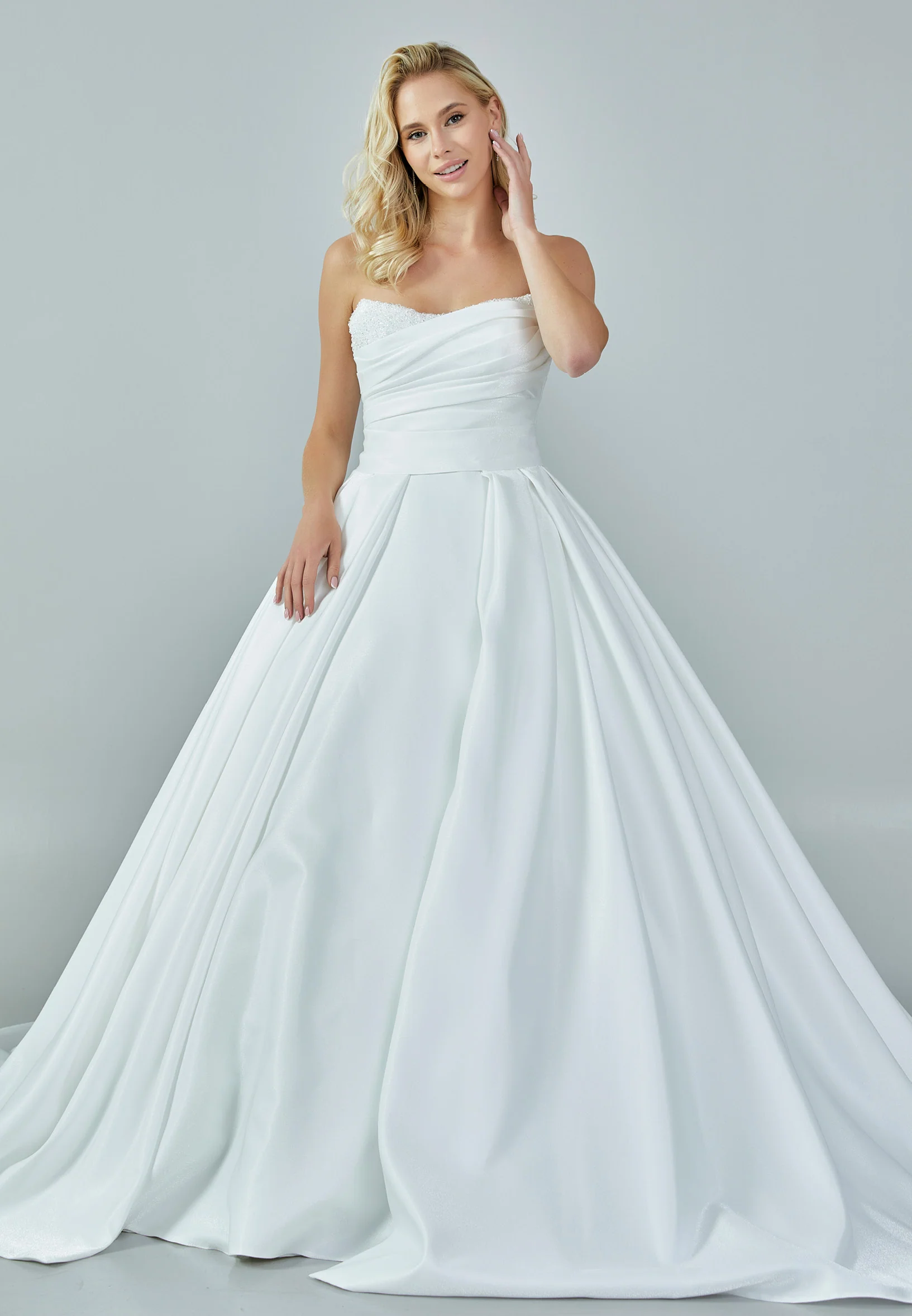 Strapless Maxi Satin Regular Wedding Dress rlb1695