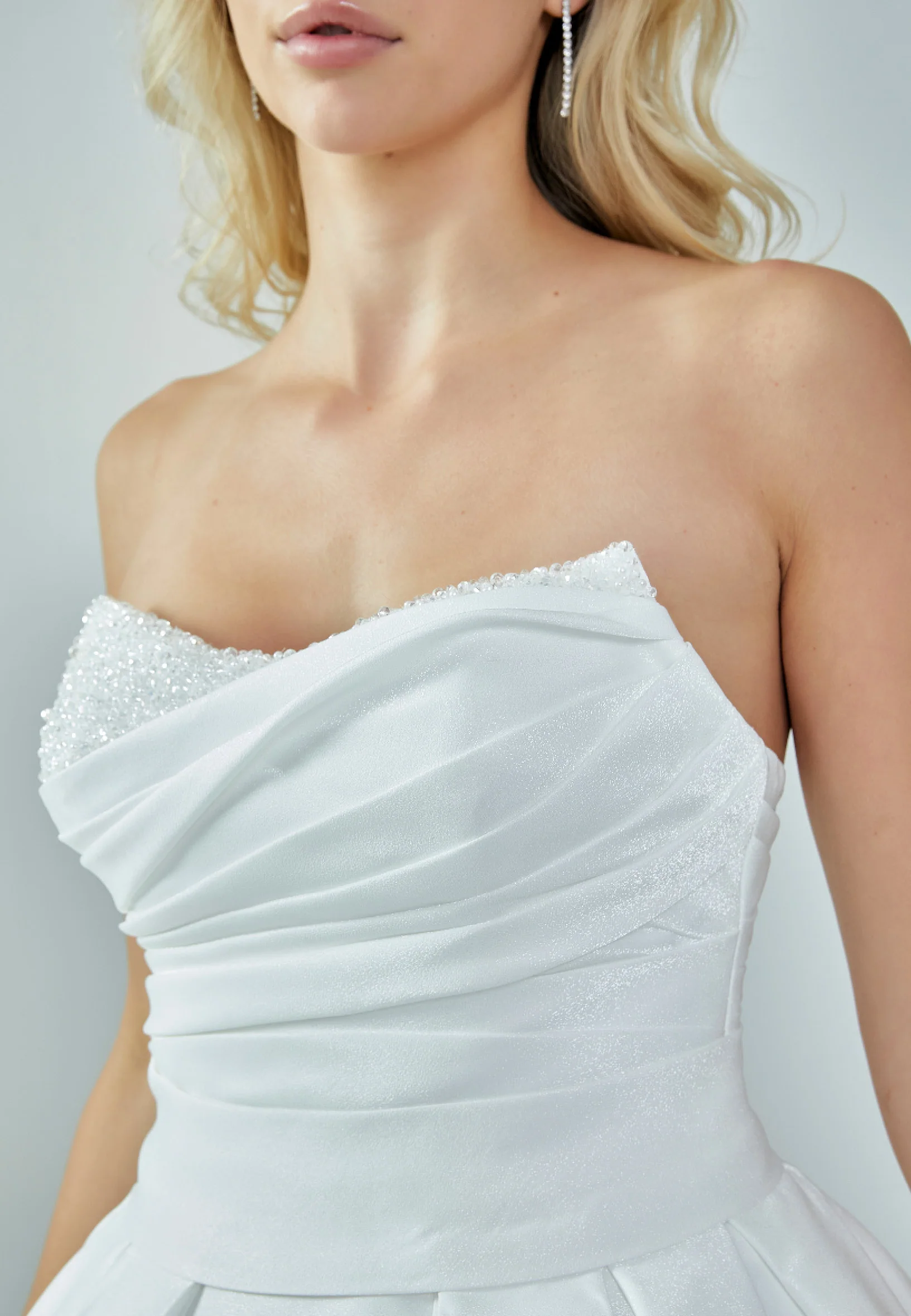 Strapless Maxi Satin Regular Wedding Dress rlb1695 - Image 4