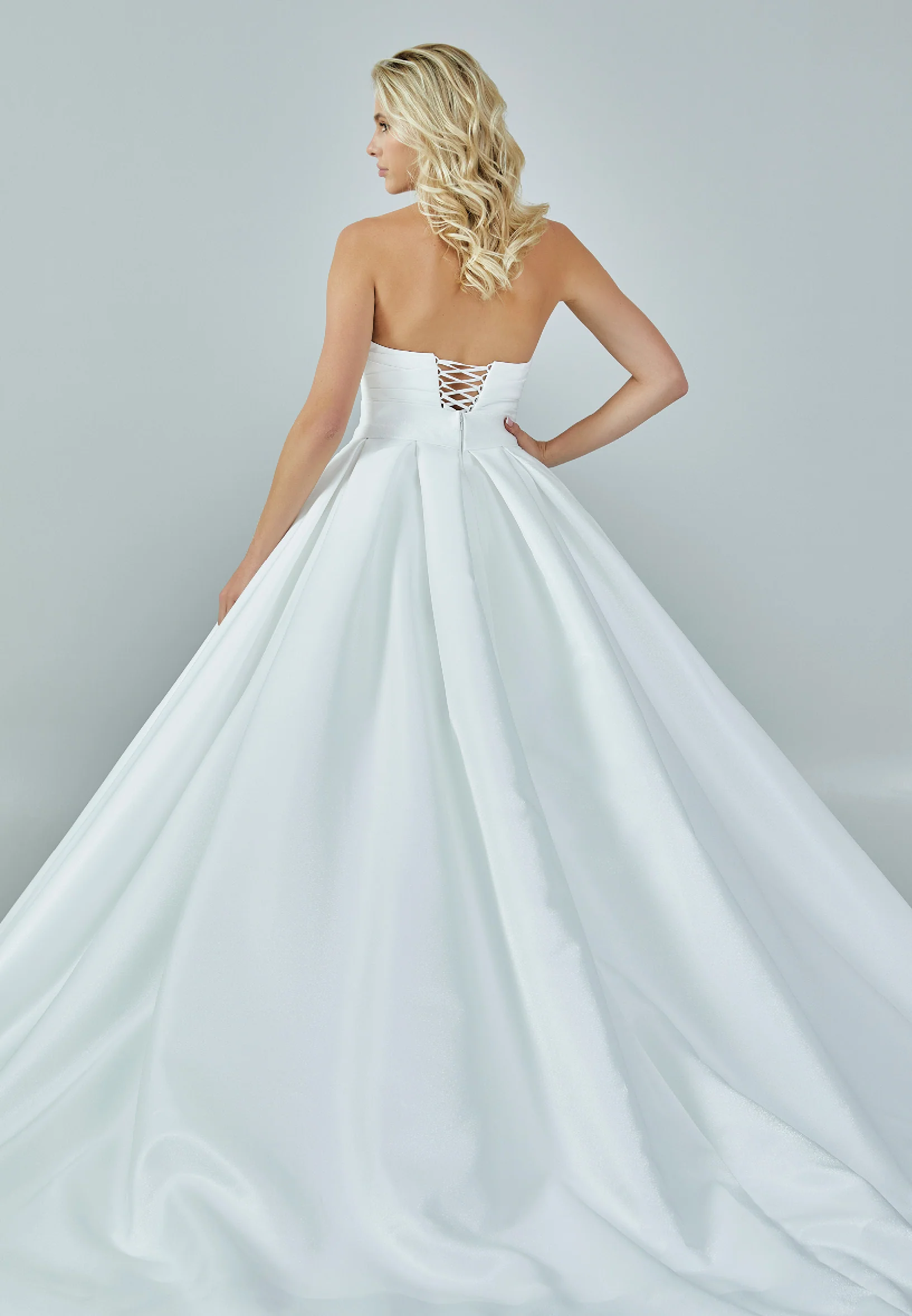 Strapless Maxi Satin Regular Wedding Dress rlb1695 - Image 5