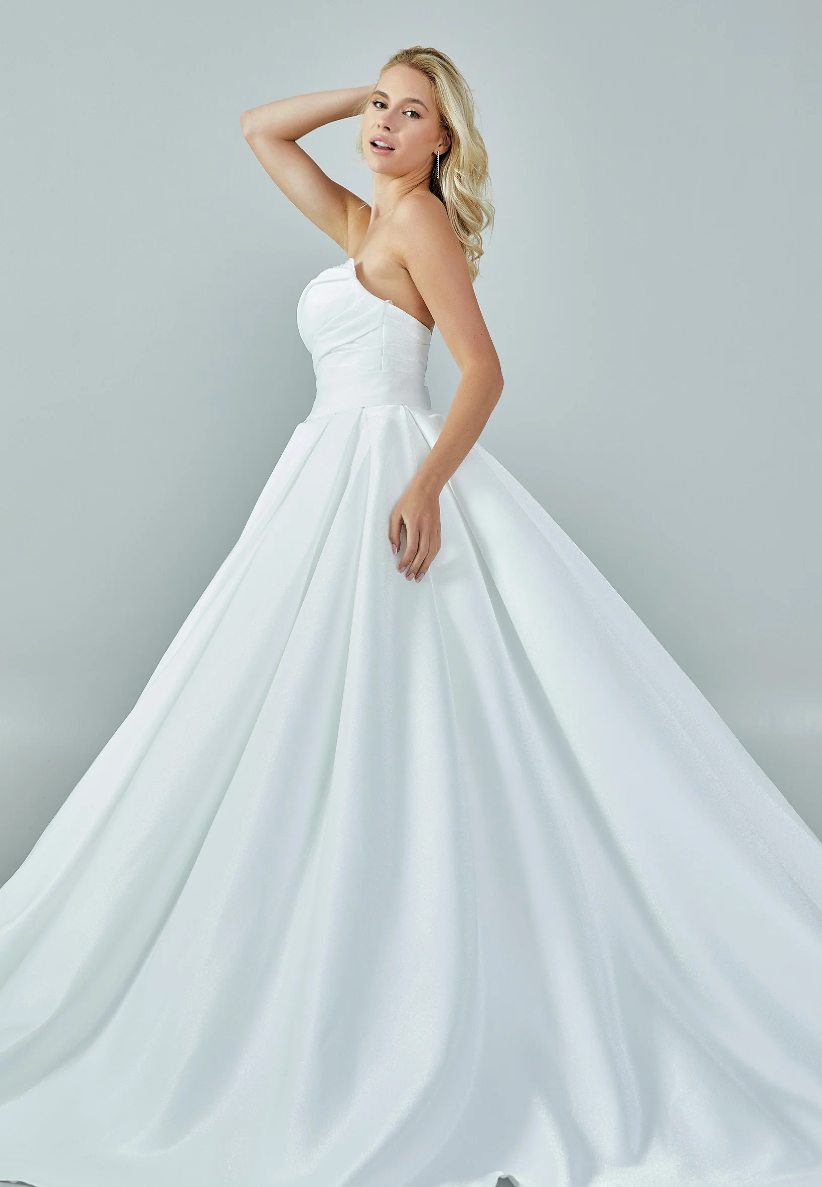 Strapless Maxi Satin Regular Wedding Dress rlb1695 - Image 6