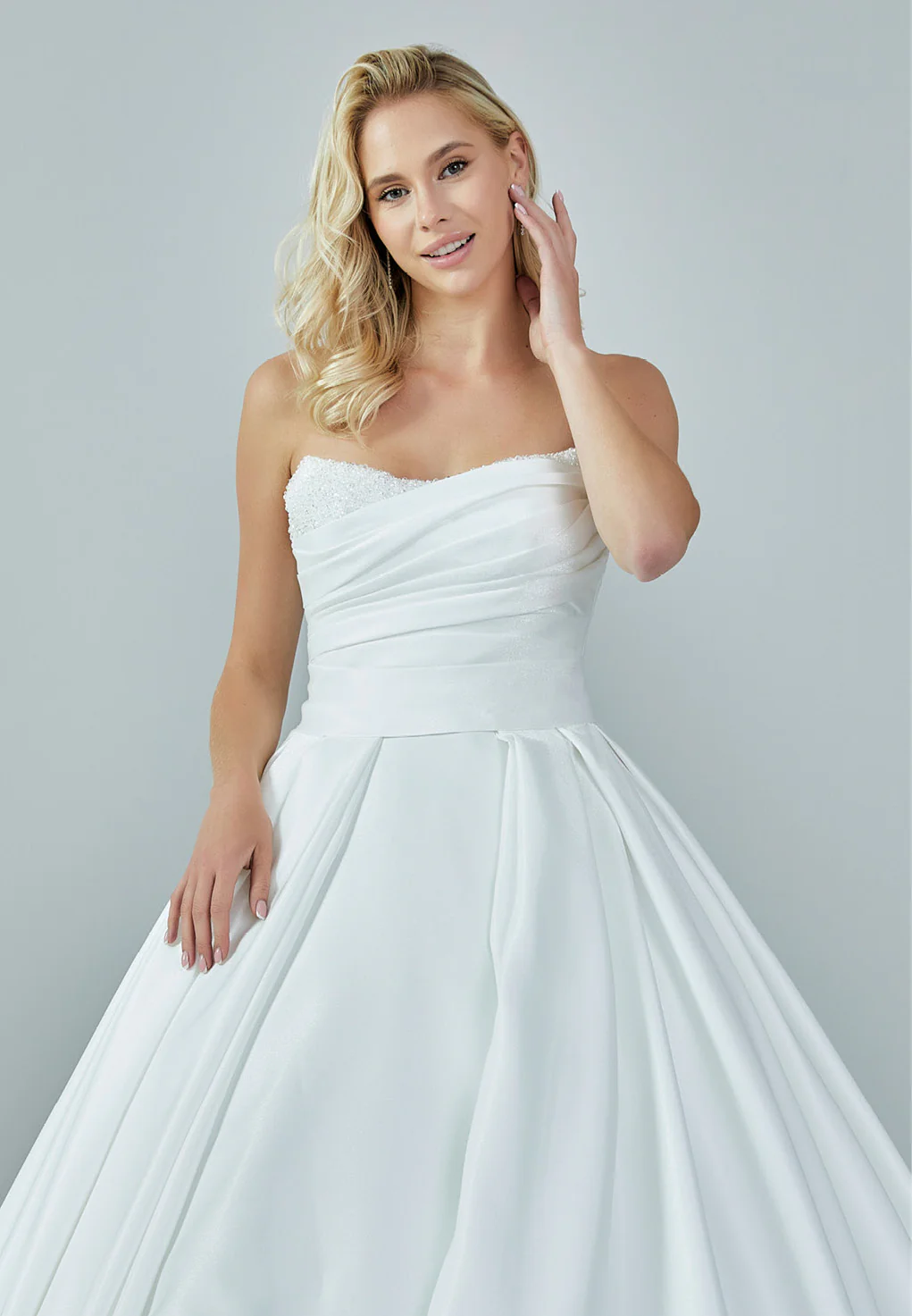 Strapless Maxi Satin Regular Wedding Dress rlb1695 - Image 7