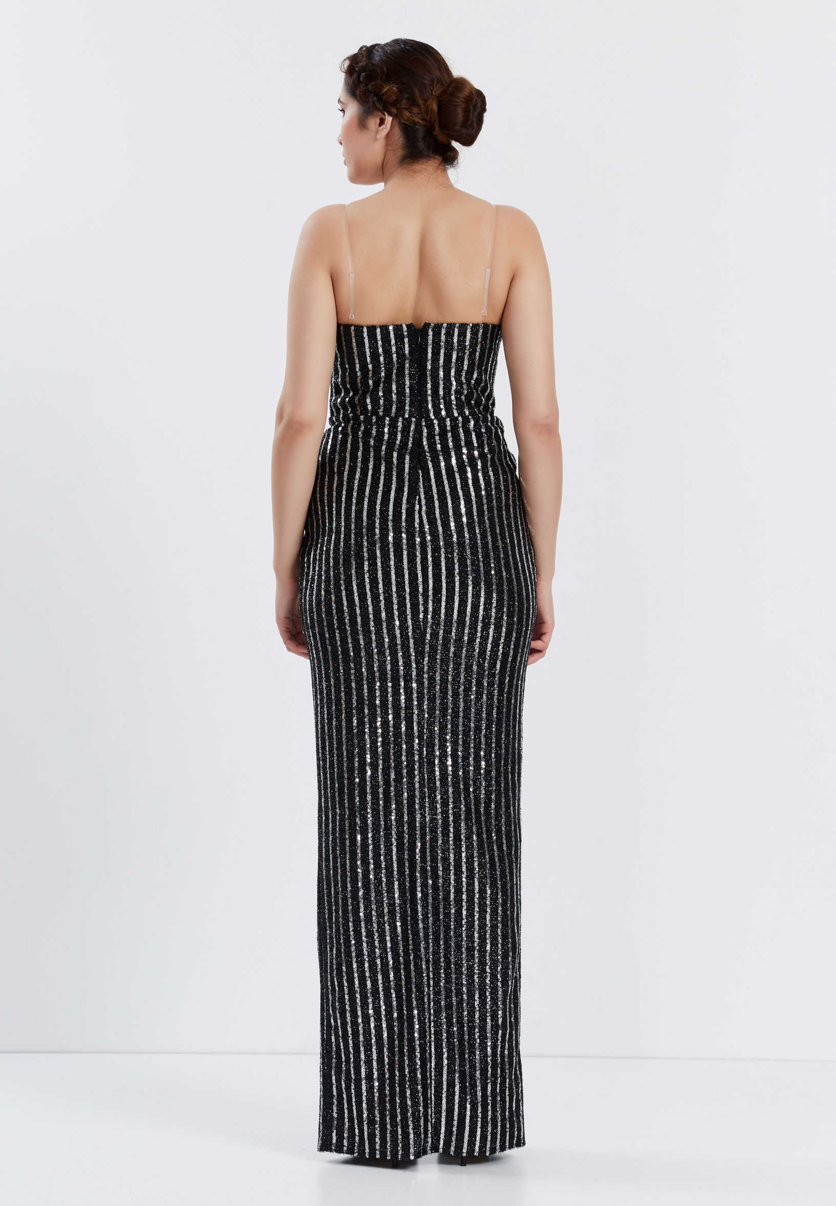 Strapless Maxi Sequin Column Regular Prom Dress stn4814-1 - Image 14