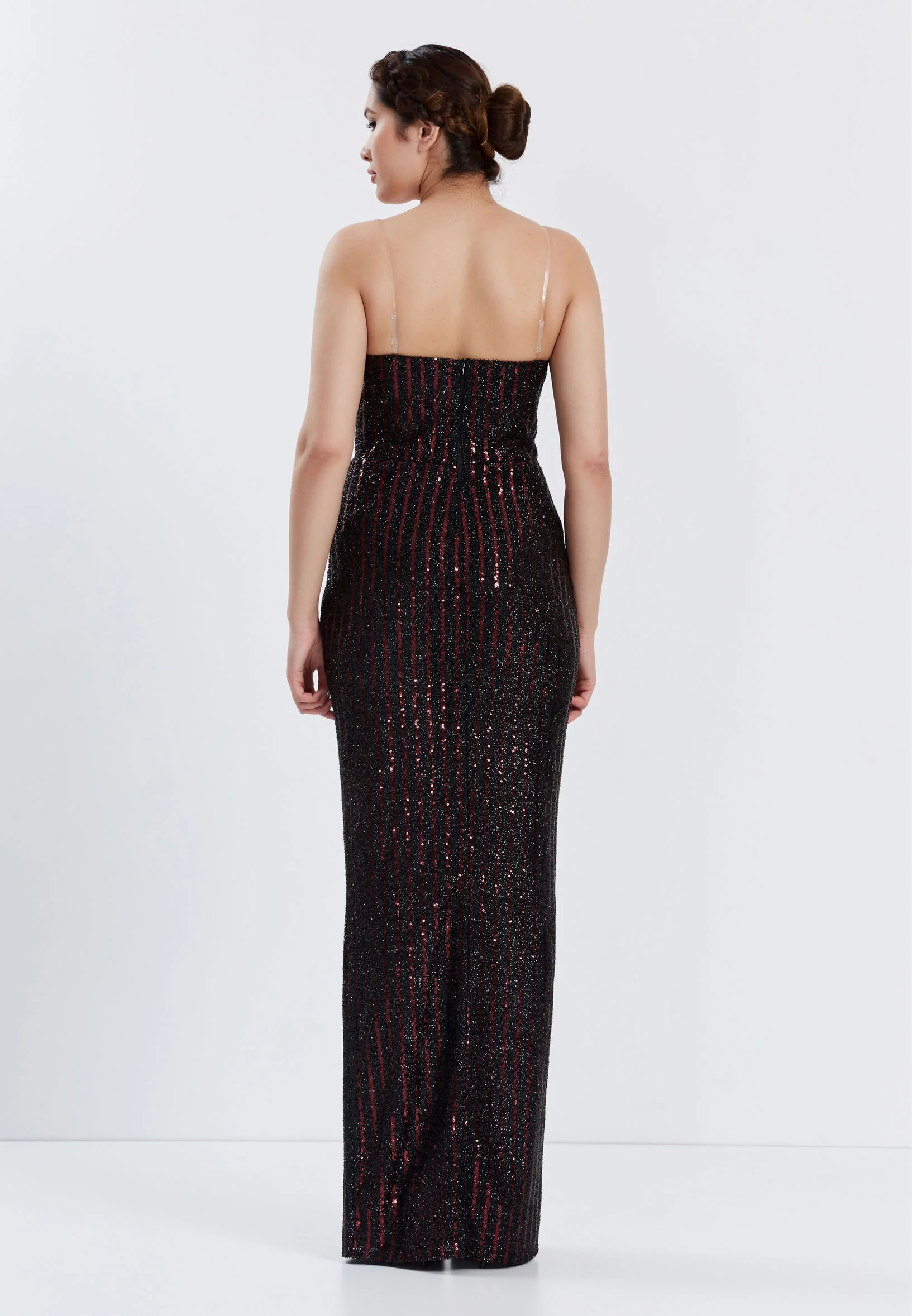 Strapless Maxi Sequin Column Regular Prom Dress stn4814-1 - Image 2