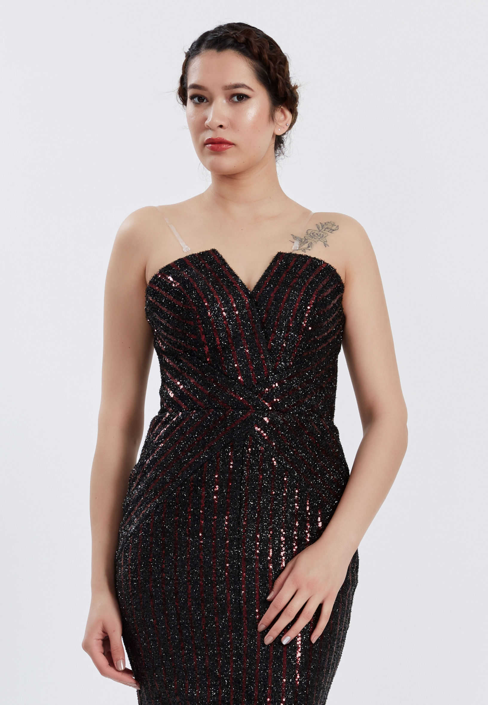 Strapless Maxi Sequin Column Regular Prom Dress stn4814-1 - Image 4