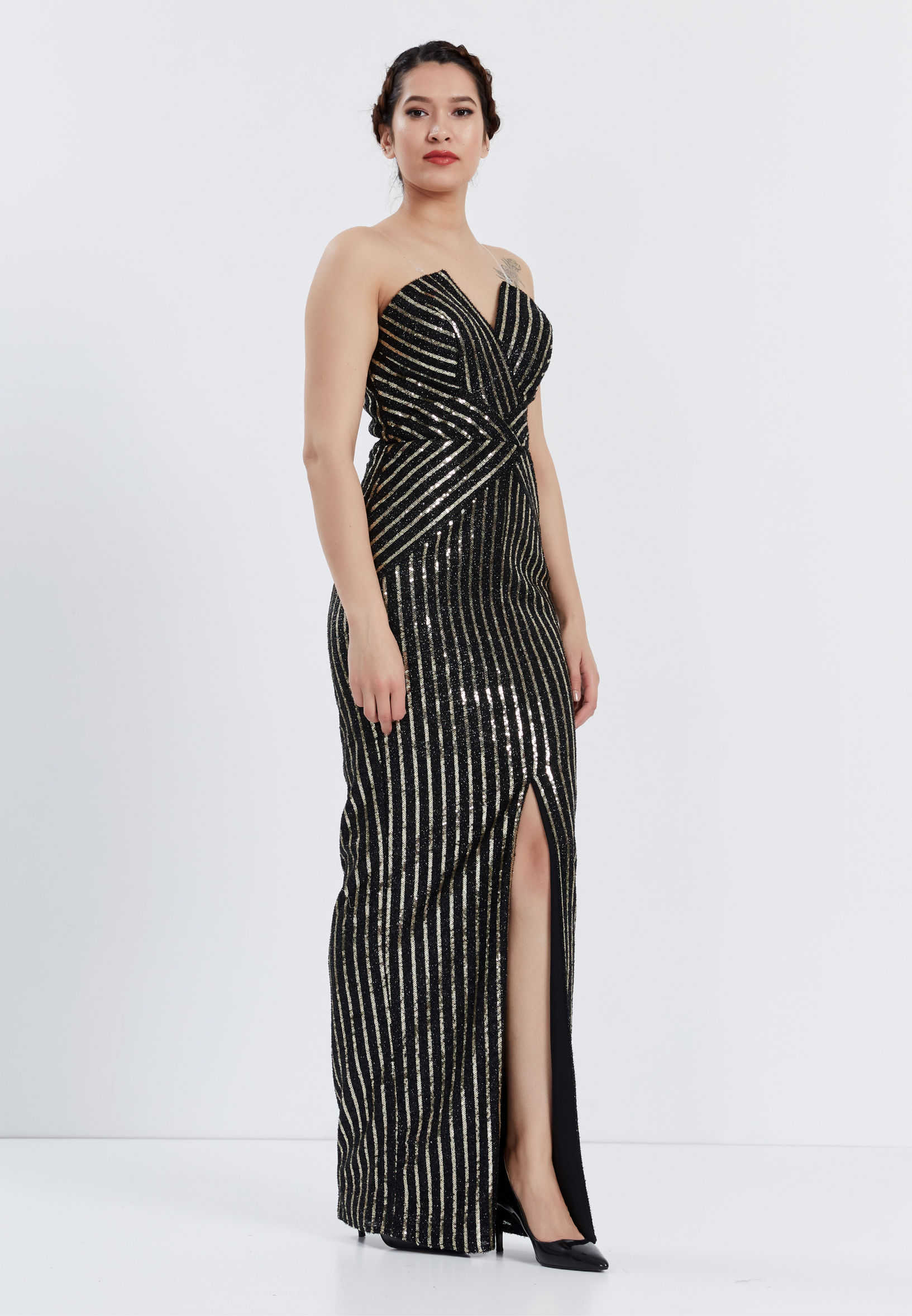 Strapless Maxi Sequin Column Regular Prom Dress stn4814-1 - Image 7