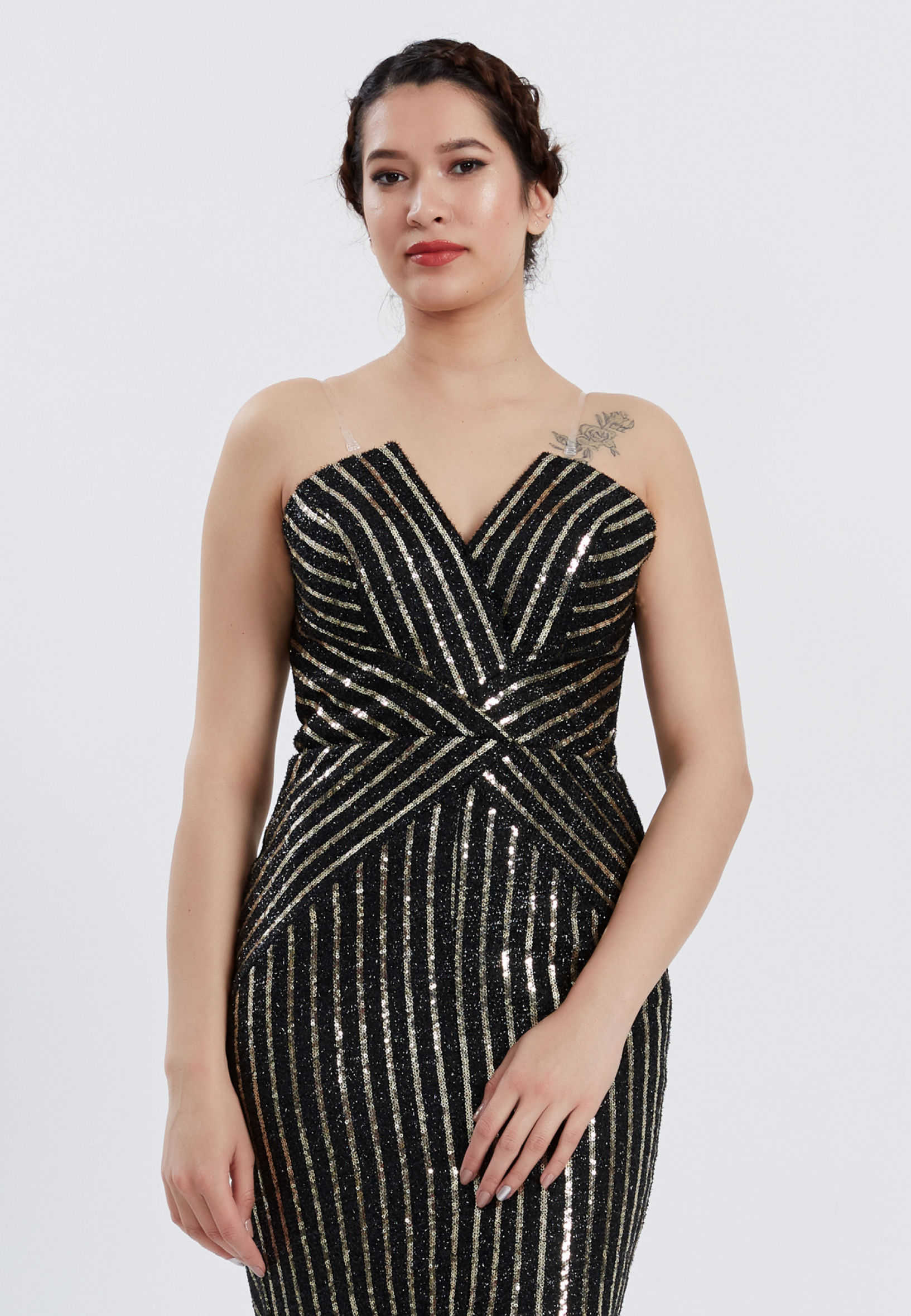 Strapless Maxi Sequin Column Regular Prom Dress stn4814-1 - Image 8