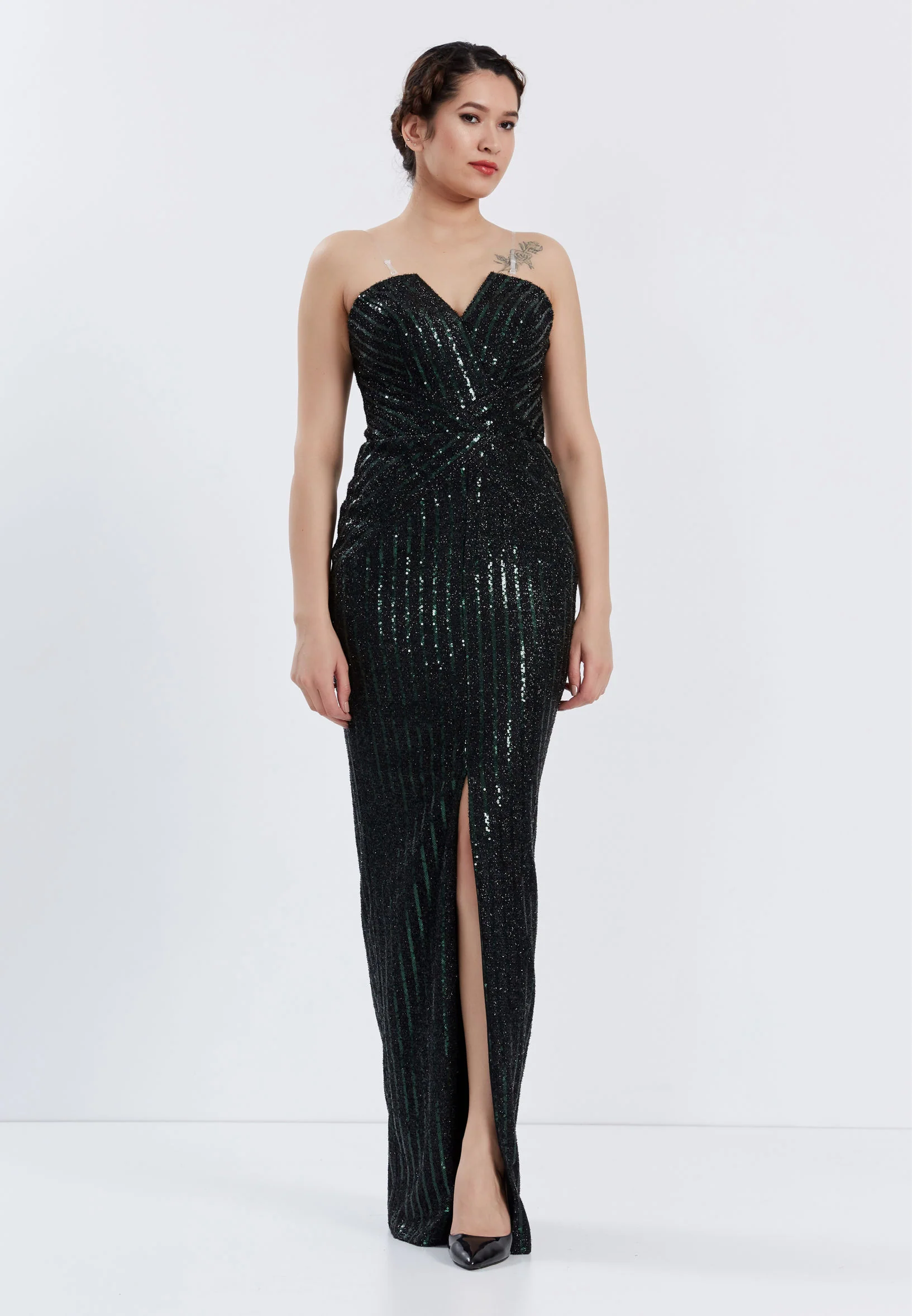 Strapless Maxi Sequin Column Regular Prom Dress stn4814-1 - Image 9