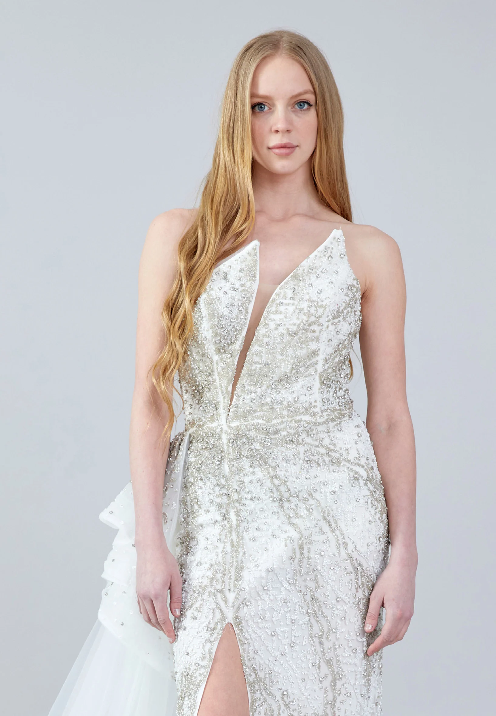 Strapless Maxi Sequin Column Regular Wedding Guest Dress aln1629 - Image 14